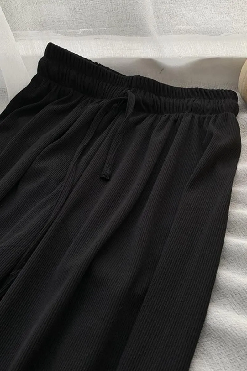 DRAWSTRING CORDUROY COZY CASUAL PANTS