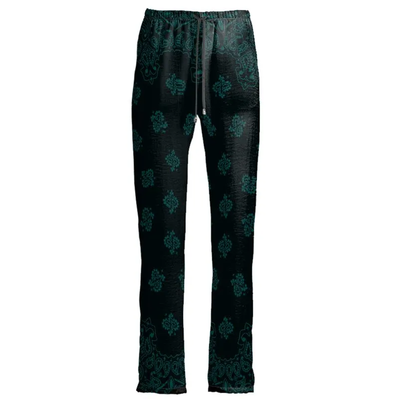 Emerald Green Bandana Art Womens Trousers