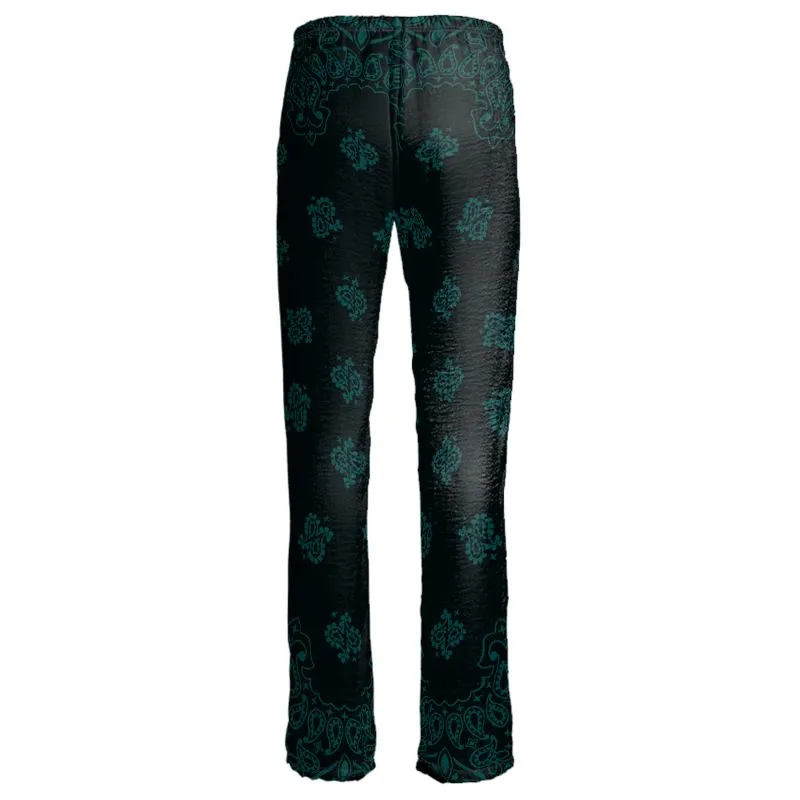 Emerald Green Bandana Art Womens Trousers