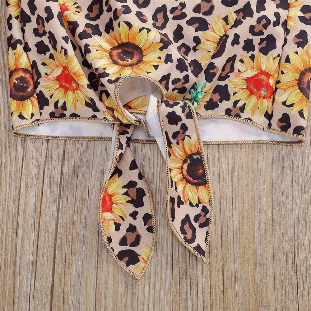 Girls Long Sleeve Floral Tops&Flare Pants Baby Girl Wholesale Boutique