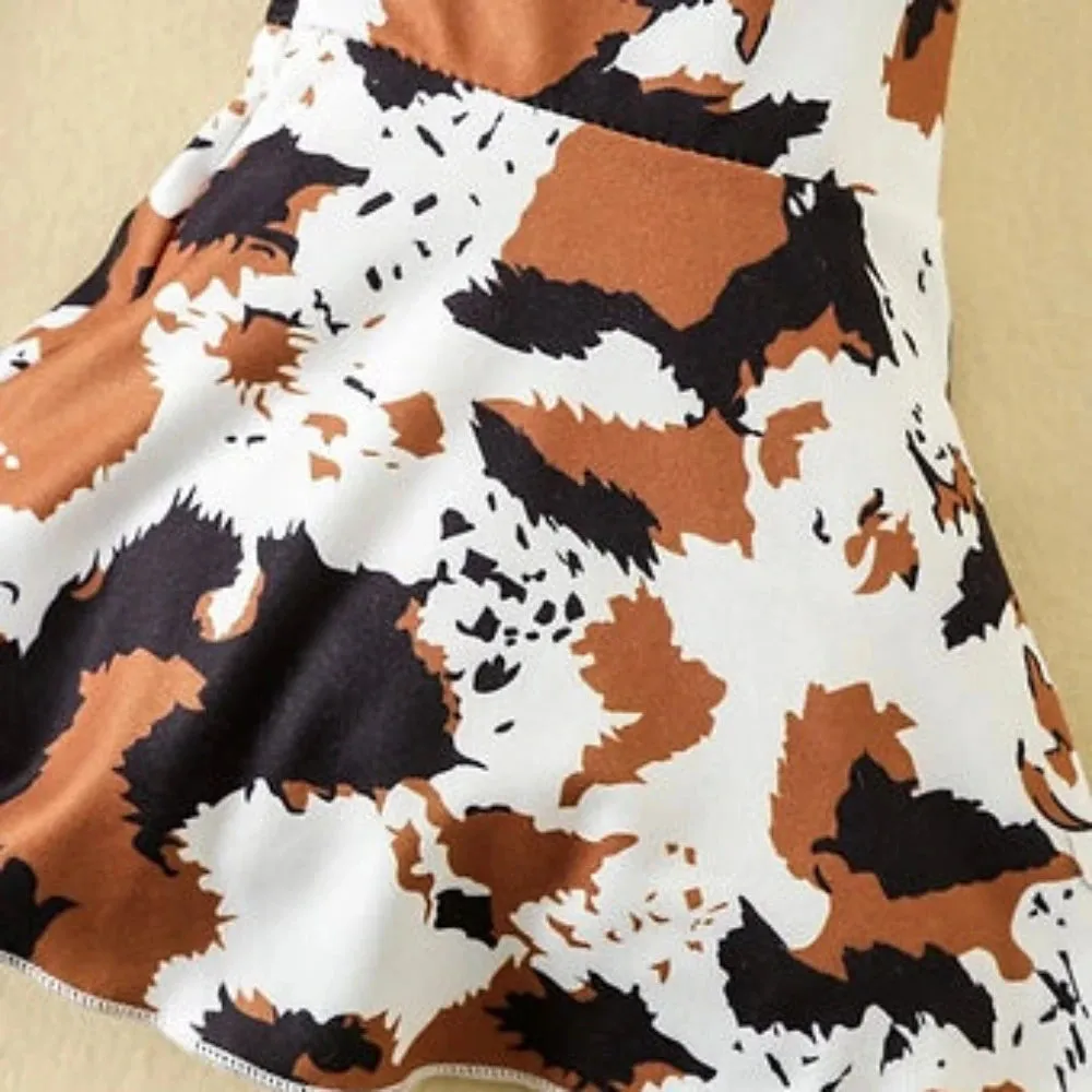 Girl's 'Peace Love Cows' Shirt & Cow Print Pants