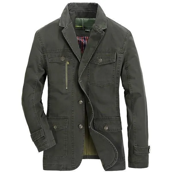 Hanrae  Autumn Cotton Multi Pockets Casual  Jacket