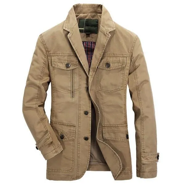 Hanrae  Autumn Cotton Multi Pockets Casual  Jacket