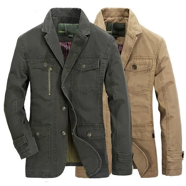 Hanrae  Autumn Cotton Multi Pockets Casual  Jacket