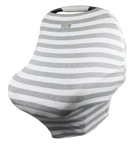 Itzy Ritzy Mom Boss Multi-Use Cover - Heather Gray Stripe