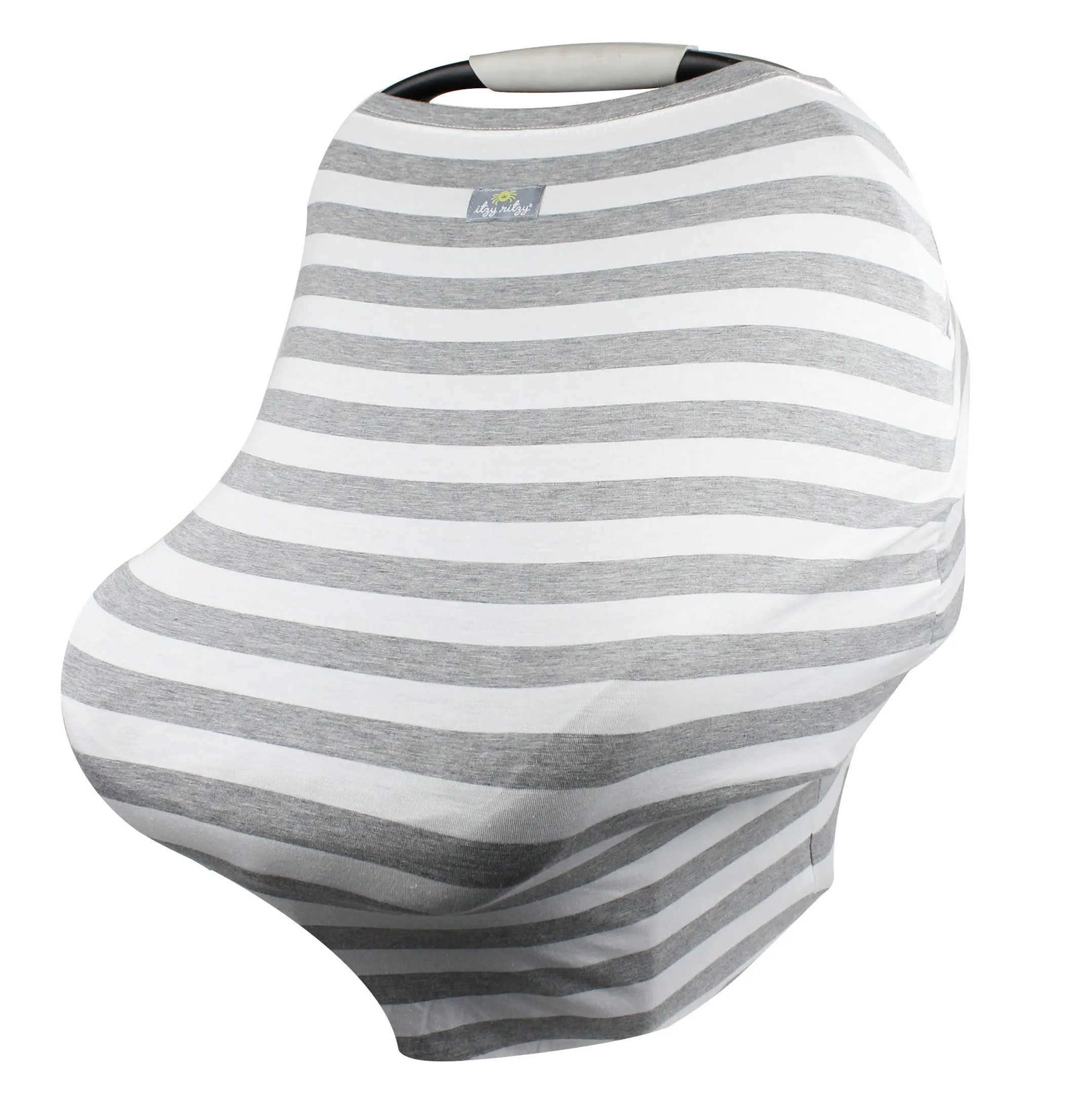 Itzy Ritzy Mom Boss Multi-Use Cover - Heather Gray Stripe