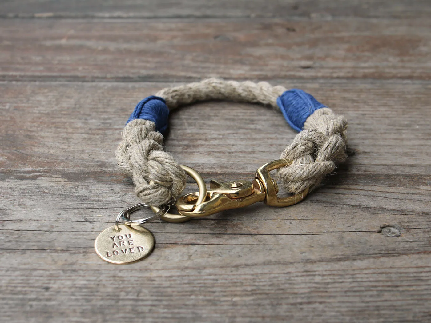 Just Hemp Rope Dog ID Collar
