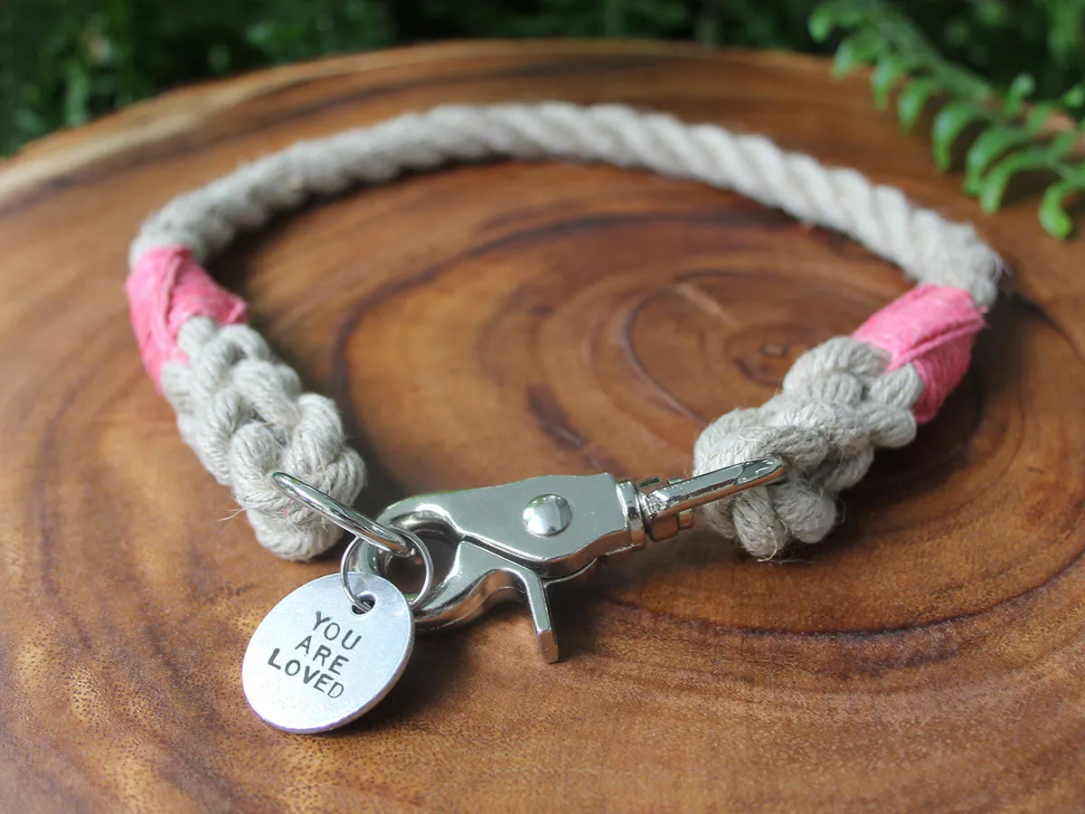 Just Hemp Rope Dog ID Collar