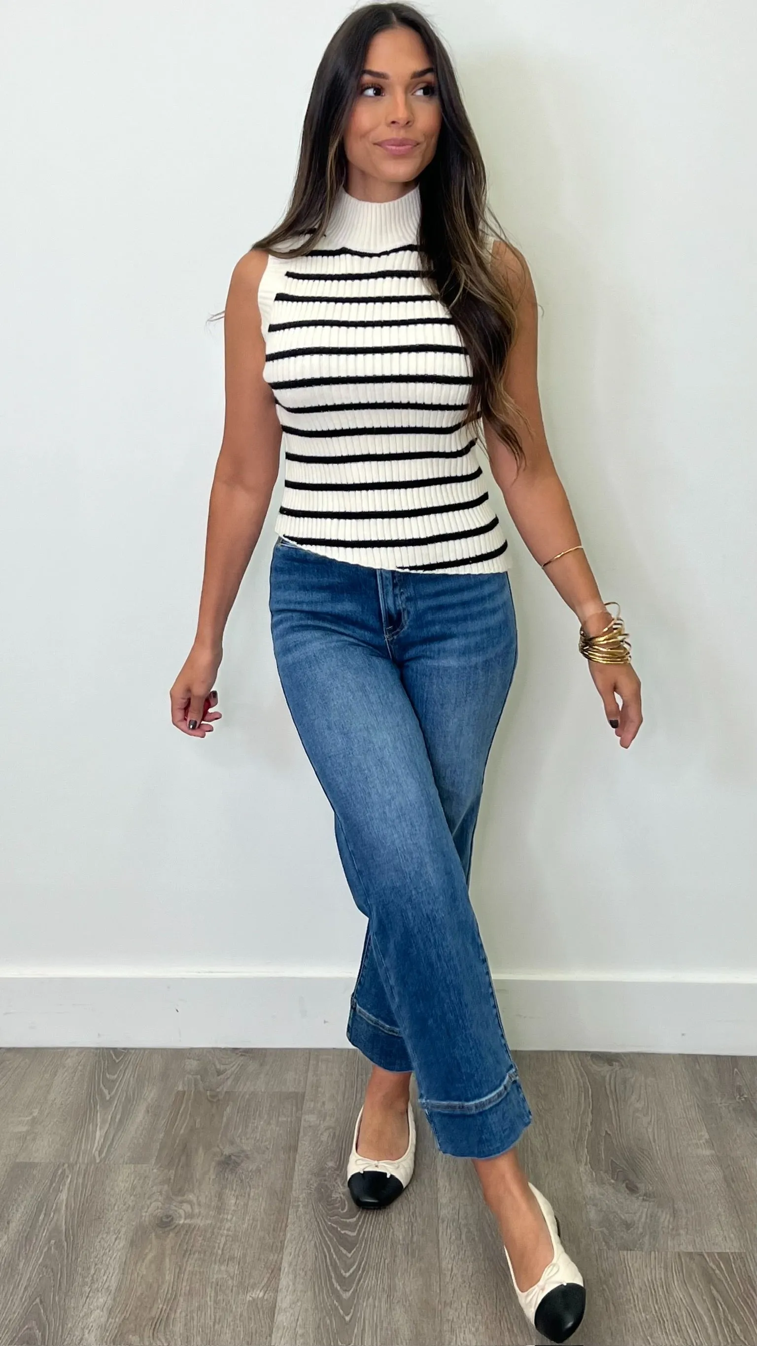 Katie Asymmetrical Hem Sweater Cream