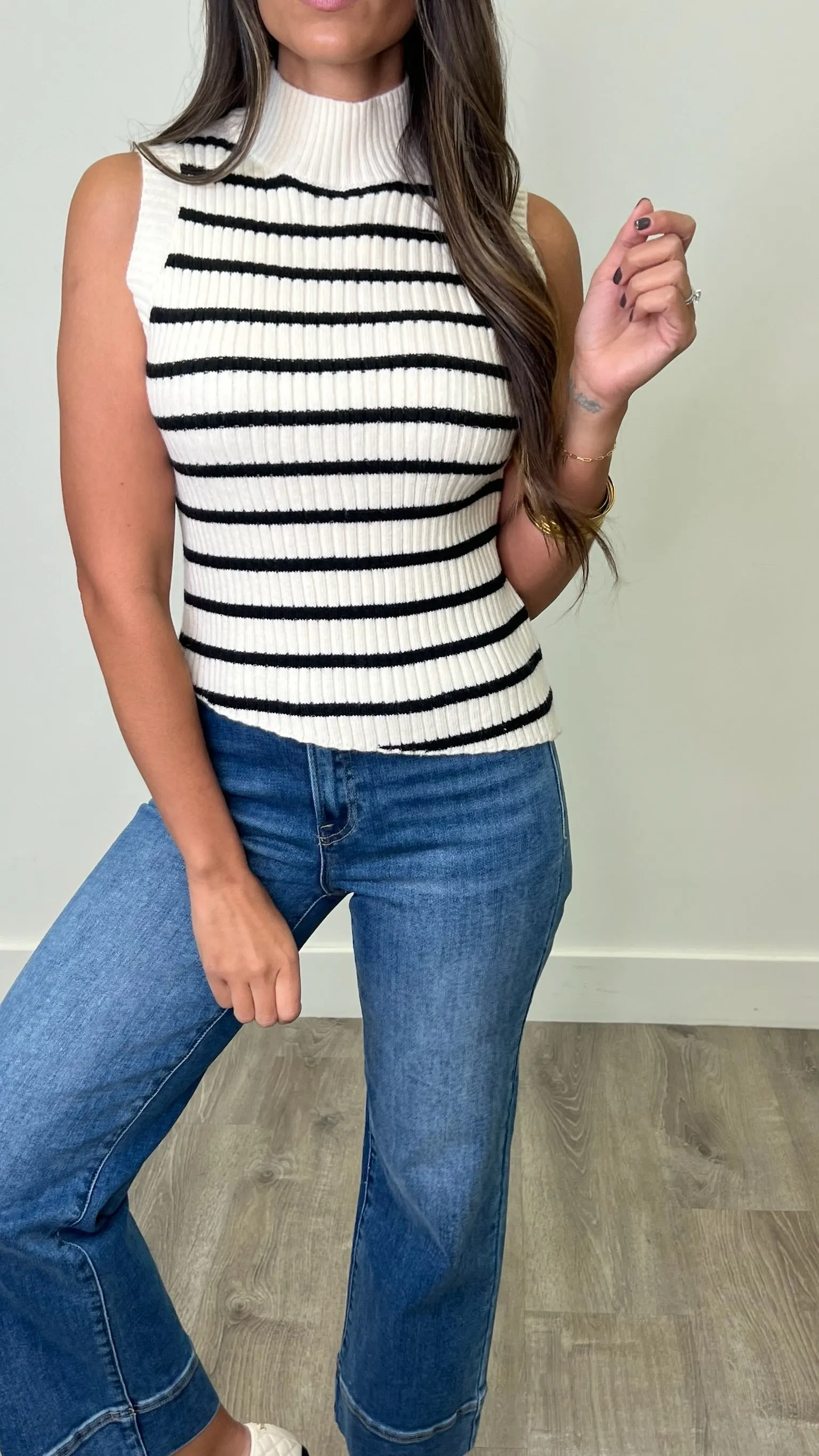 Katie Asymmetrical Hem Sweater Cream