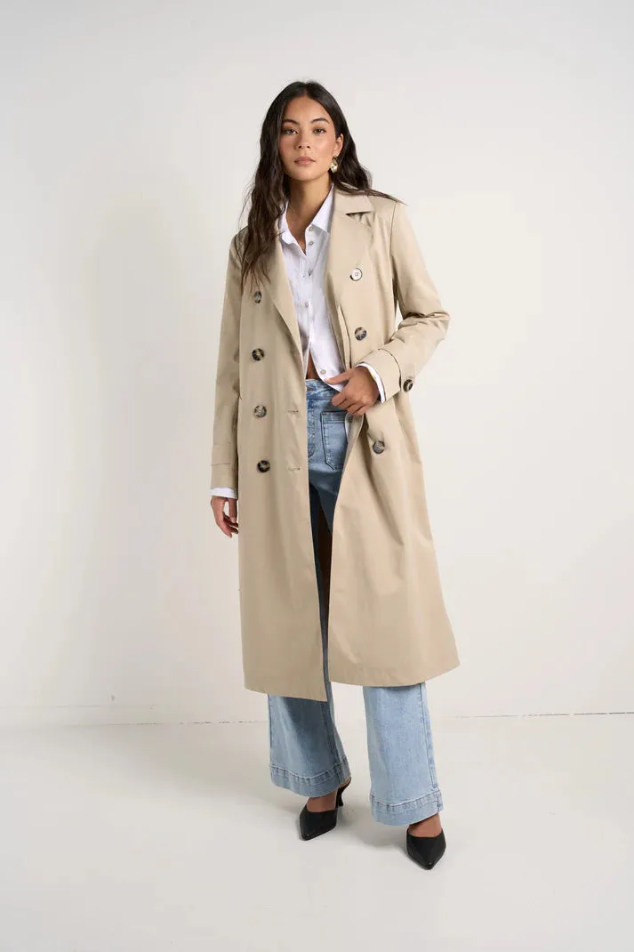 Kensington Trench Coat Stone