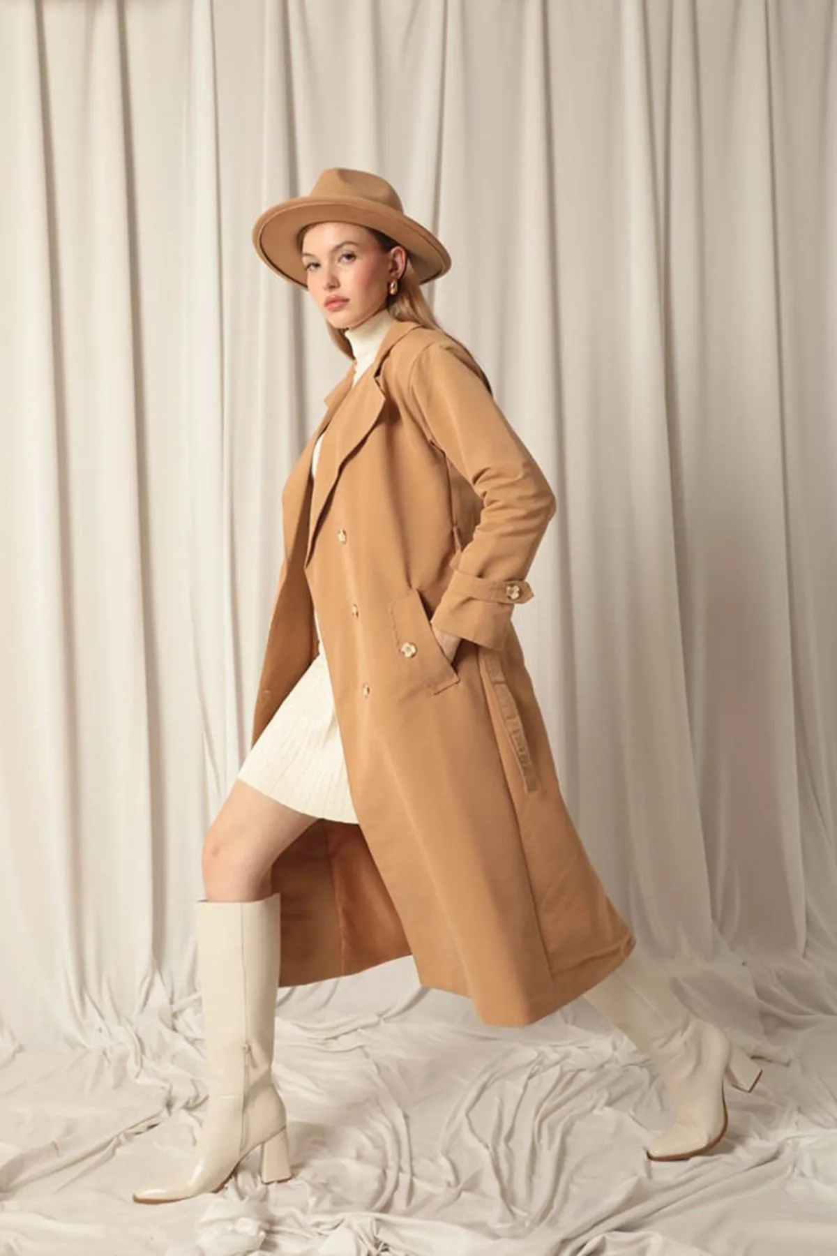 KKT Maxi Length Women's Tan Trench Coat - Esch-sur-Alzette