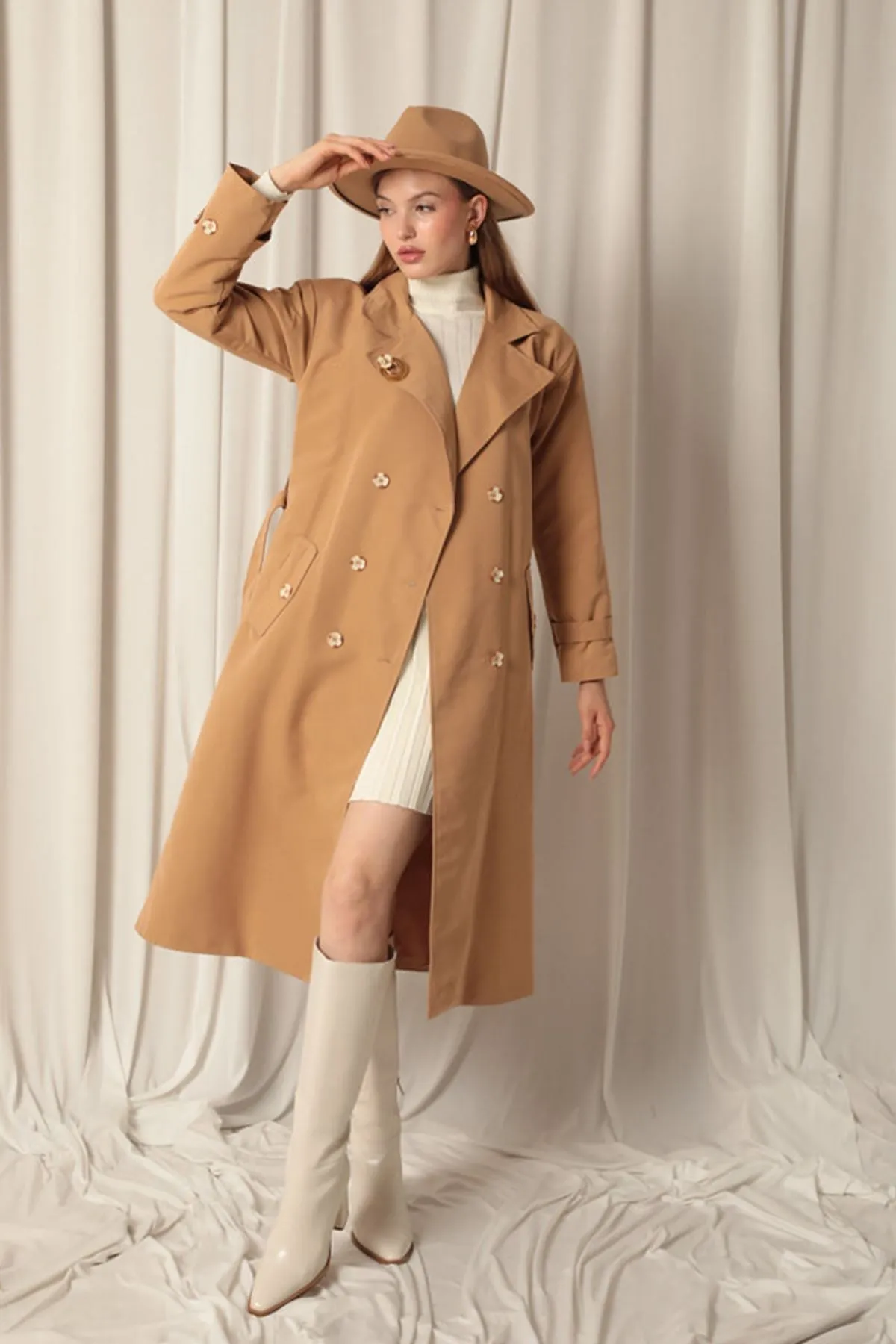 KKT Maxi Length Women's Tan Trench Coat - Esch-sur-Alzette