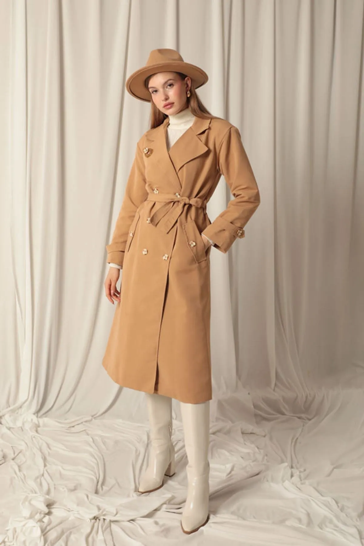 KKT Maxi Length Women's Tan Trench Coat - Esch-sur-Alzette