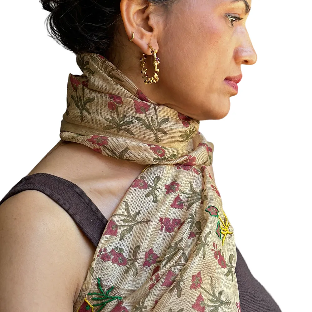 Kota Silk Field of Flowers Scarf