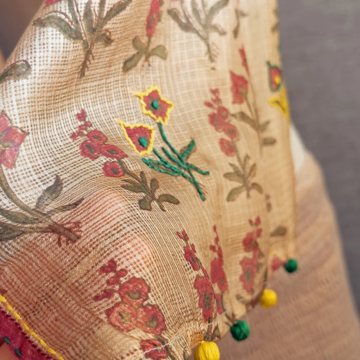 Kota Silk Field of Flowers Scarf