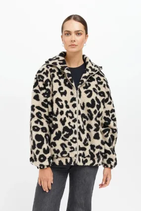 Leopard Sherpa Full Zip Jacket