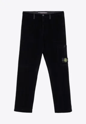 Logo-Patch Straight Corduroy Pants