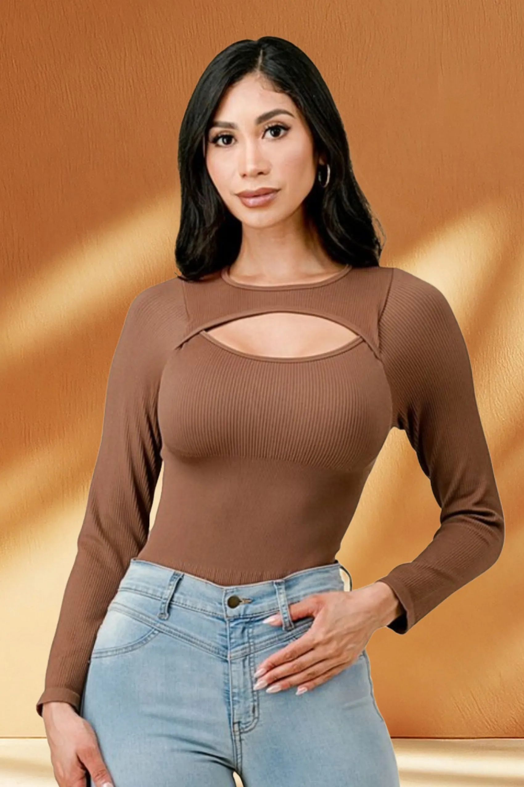 Long Sleeve Ribbed Bodysuit