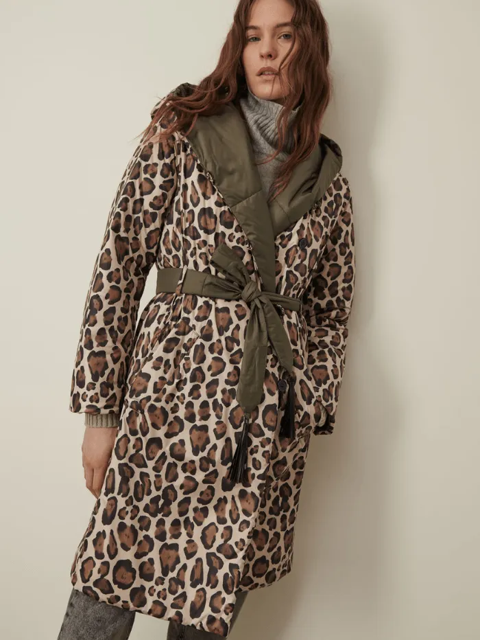 Marella T BALLATA Reversible Animal Print Down Coat 34960617 001