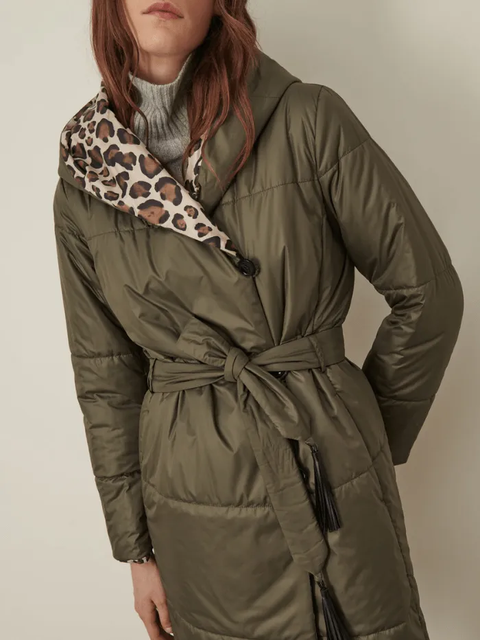 Marella T BALLATA Reversible Animal Print Down Coat 34960617 001
