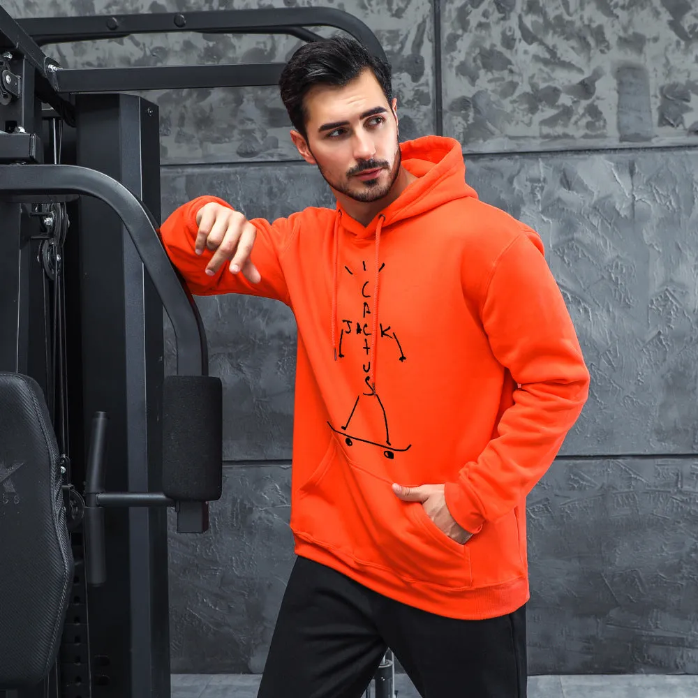 Men Graphic Hoodie Fall/Winter Travis Scott Cactus Jack Men's and Women's Printed Fleece Hooded Jacket
