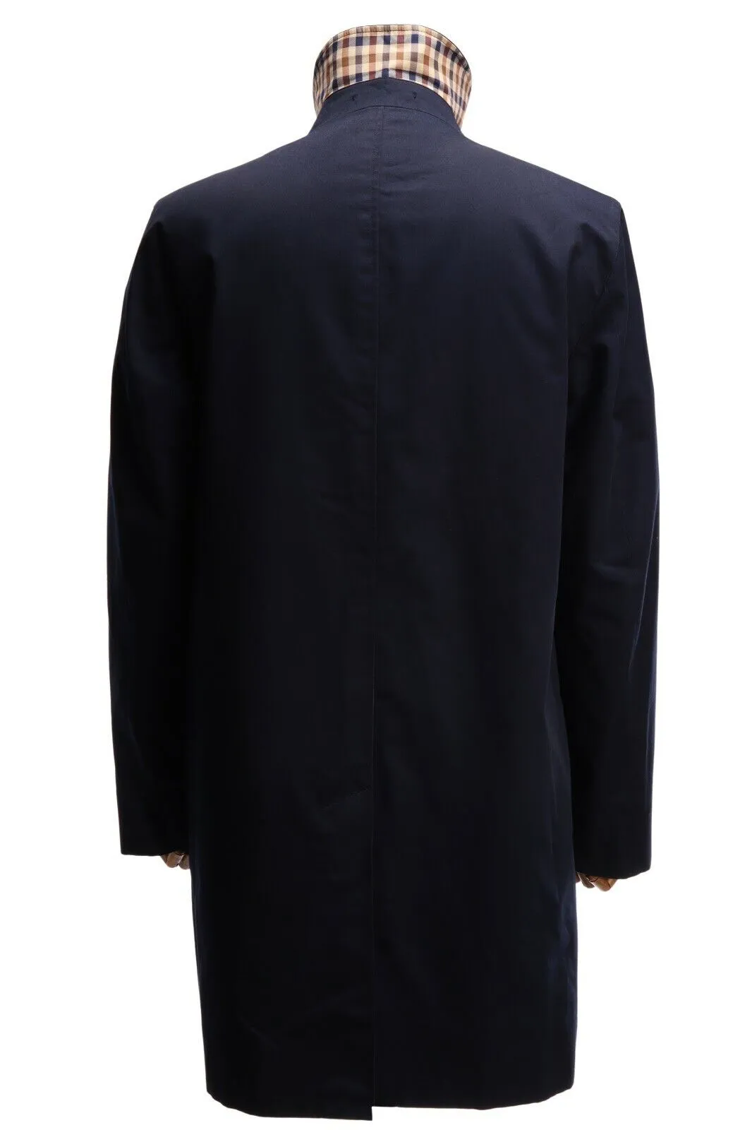 Men's AQUASCUTUM LONDON Navy Blue Double Breasted Trench Coat Size 42 / 52