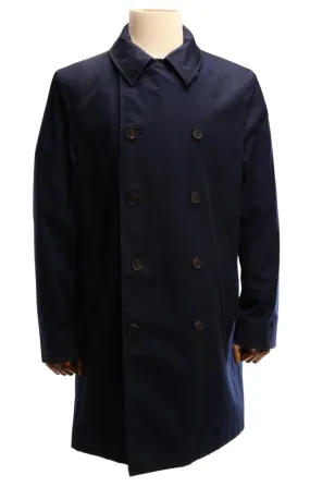 Men's AQUASCUTUM LONDON Navy Blue Double Breasted Trench Coat Size 42 / 52