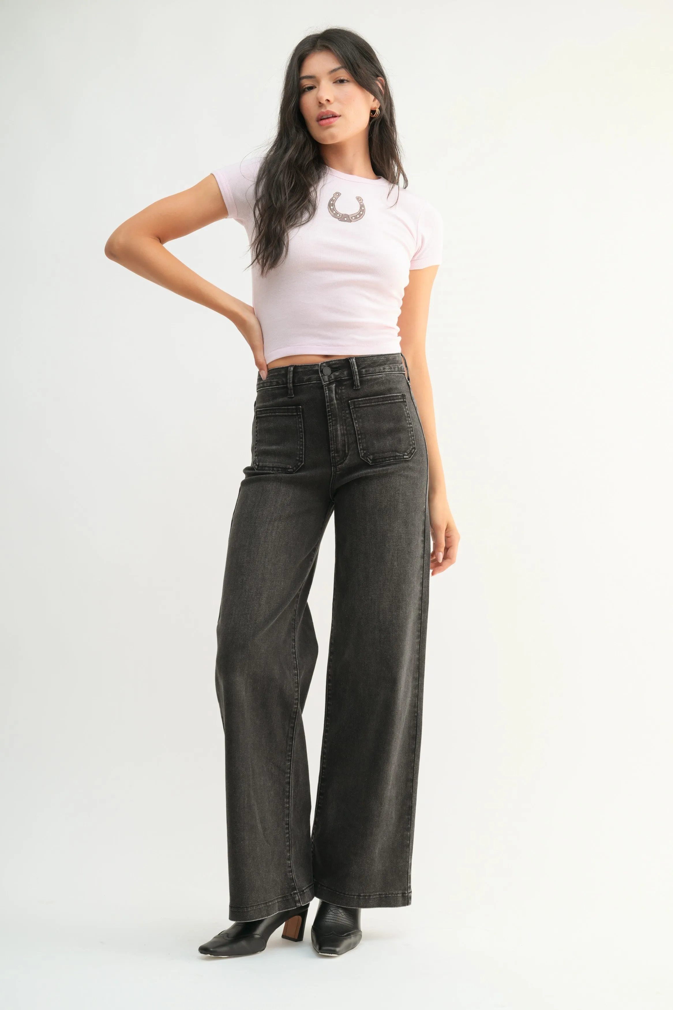 Mini Patch Pocket Wide Leg