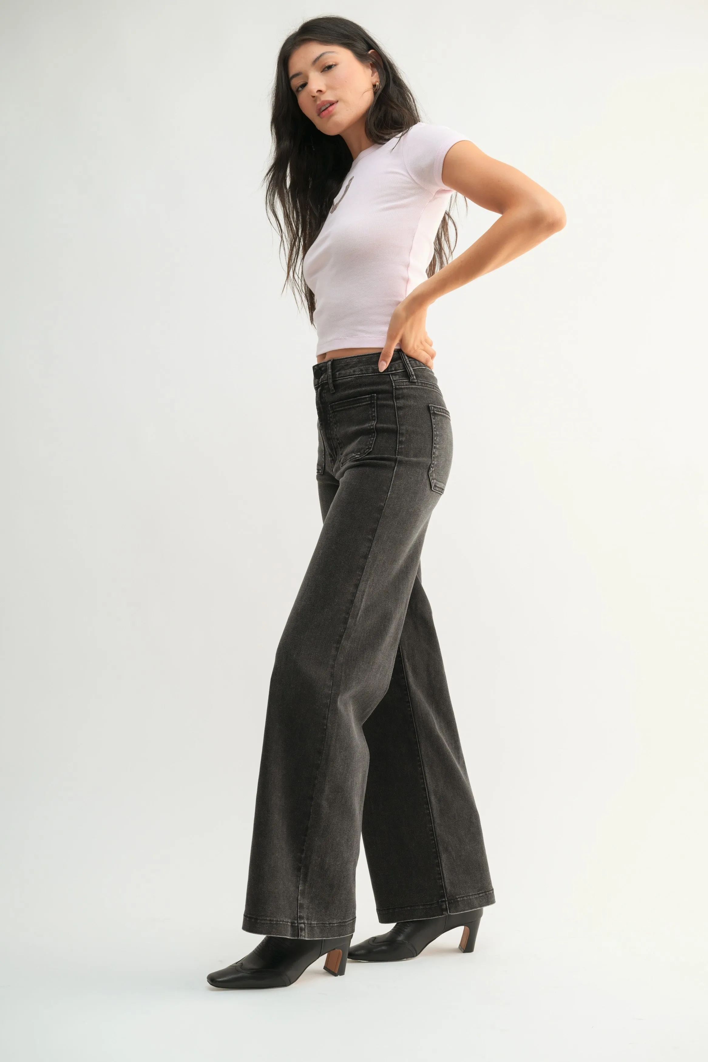 Mini Patch Pocket Wide Leg