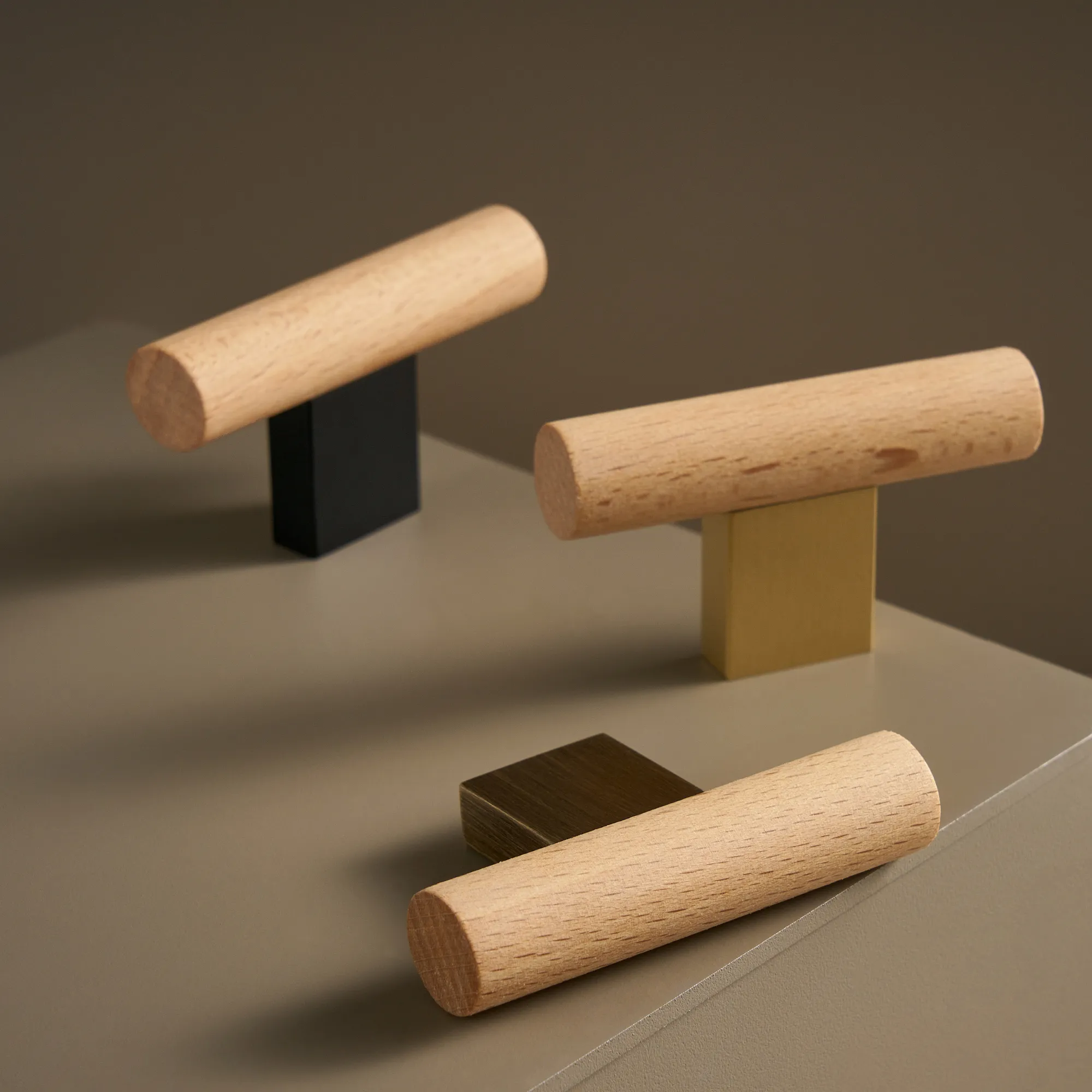 MIRAGE / Beech Wood & Solid Brass Handles