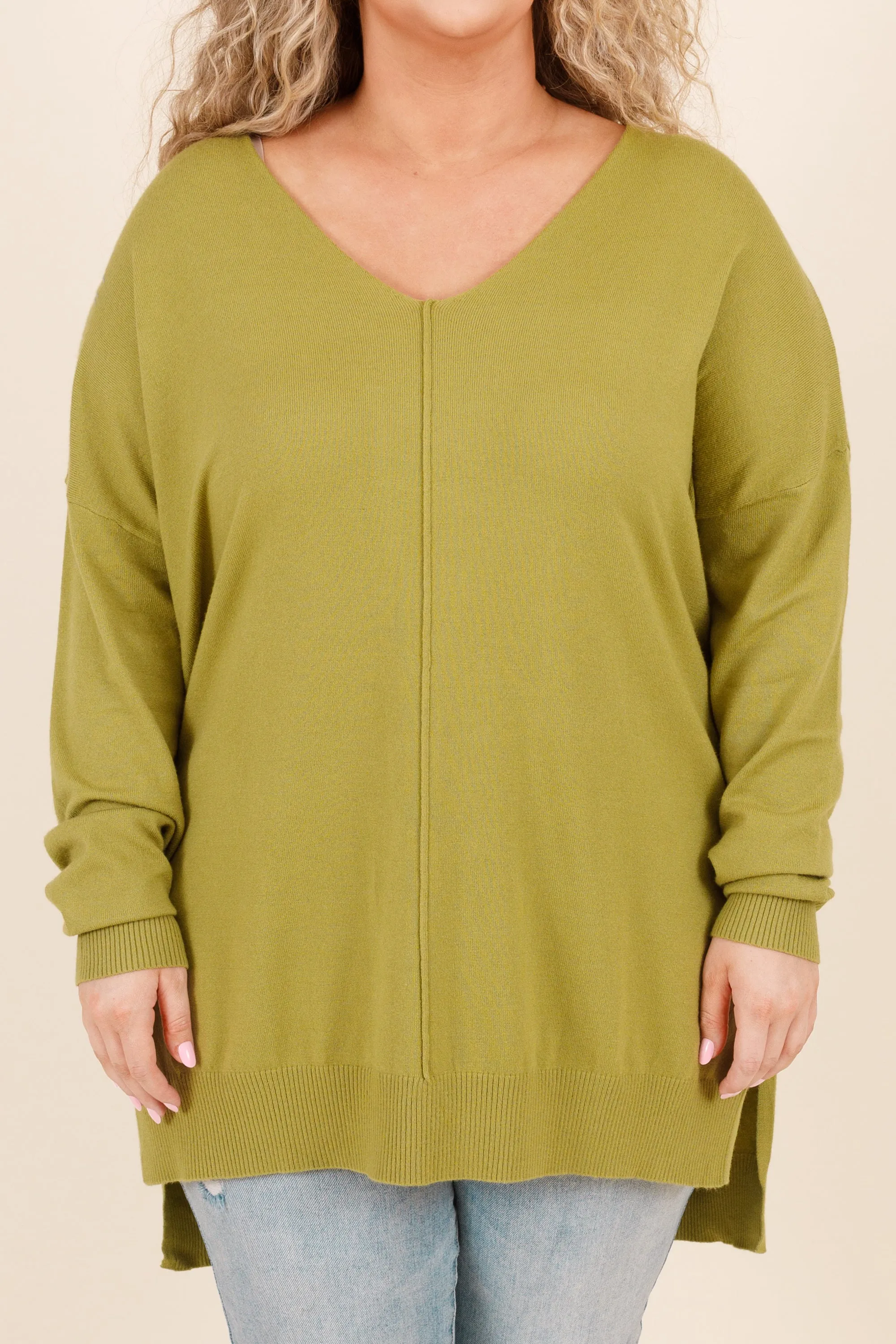 Miss Who I Was Sweater, Light Olive