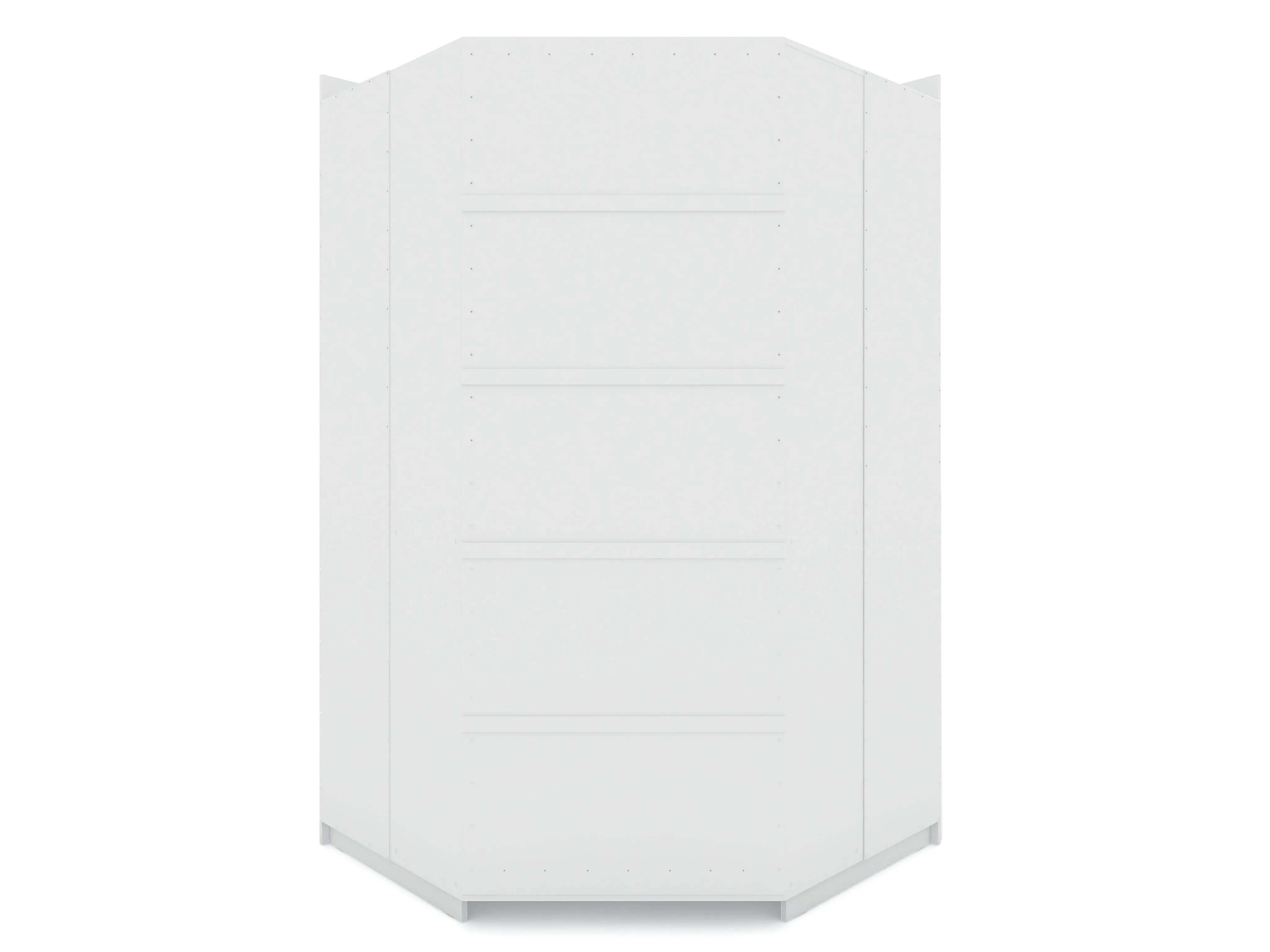 Mulberry Modern Open Corner Closet with 2 Hanging Rods in White