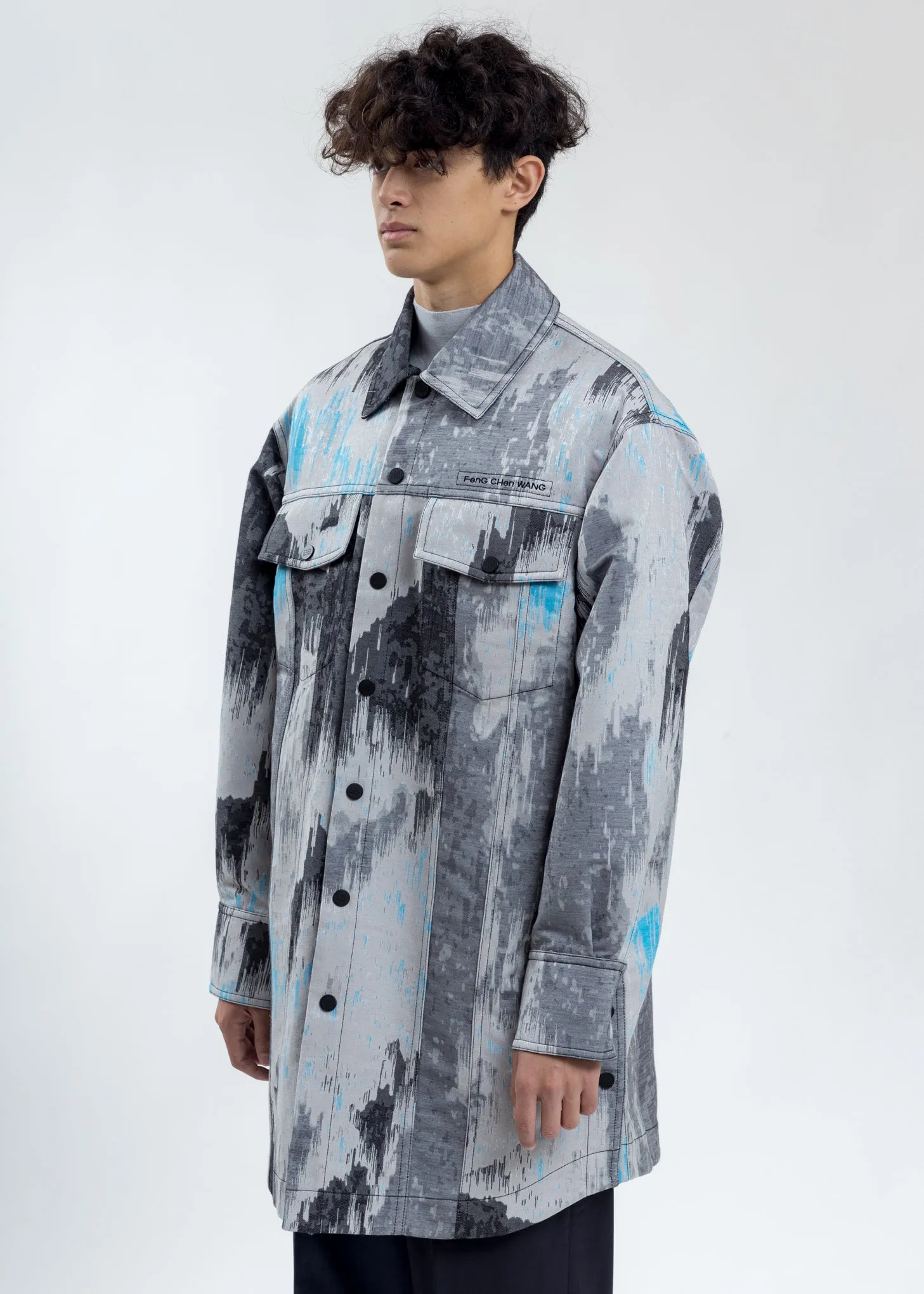 Multicolor Jacquard Long Jacket