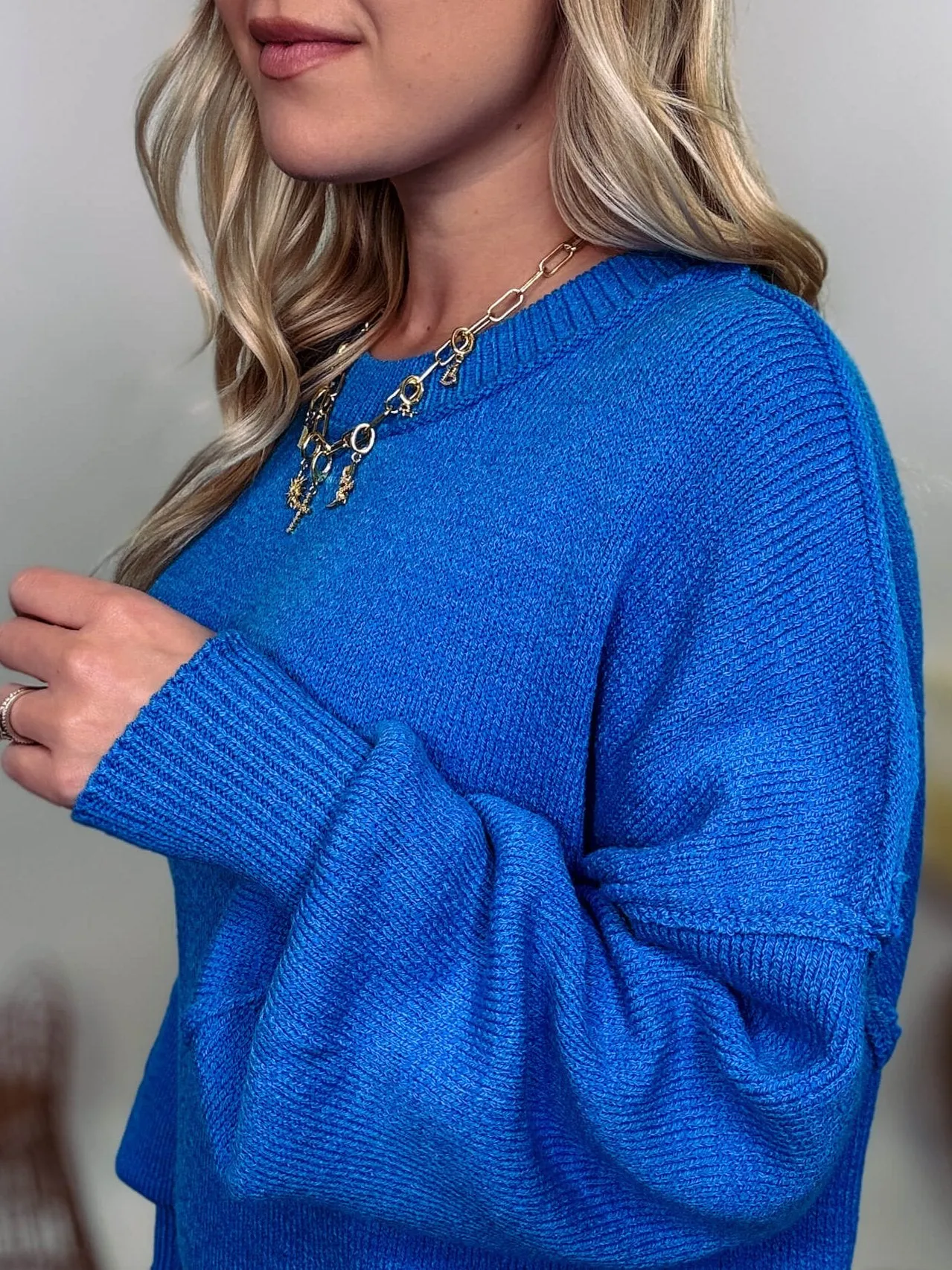 Ocean Blue Oversized Sweater