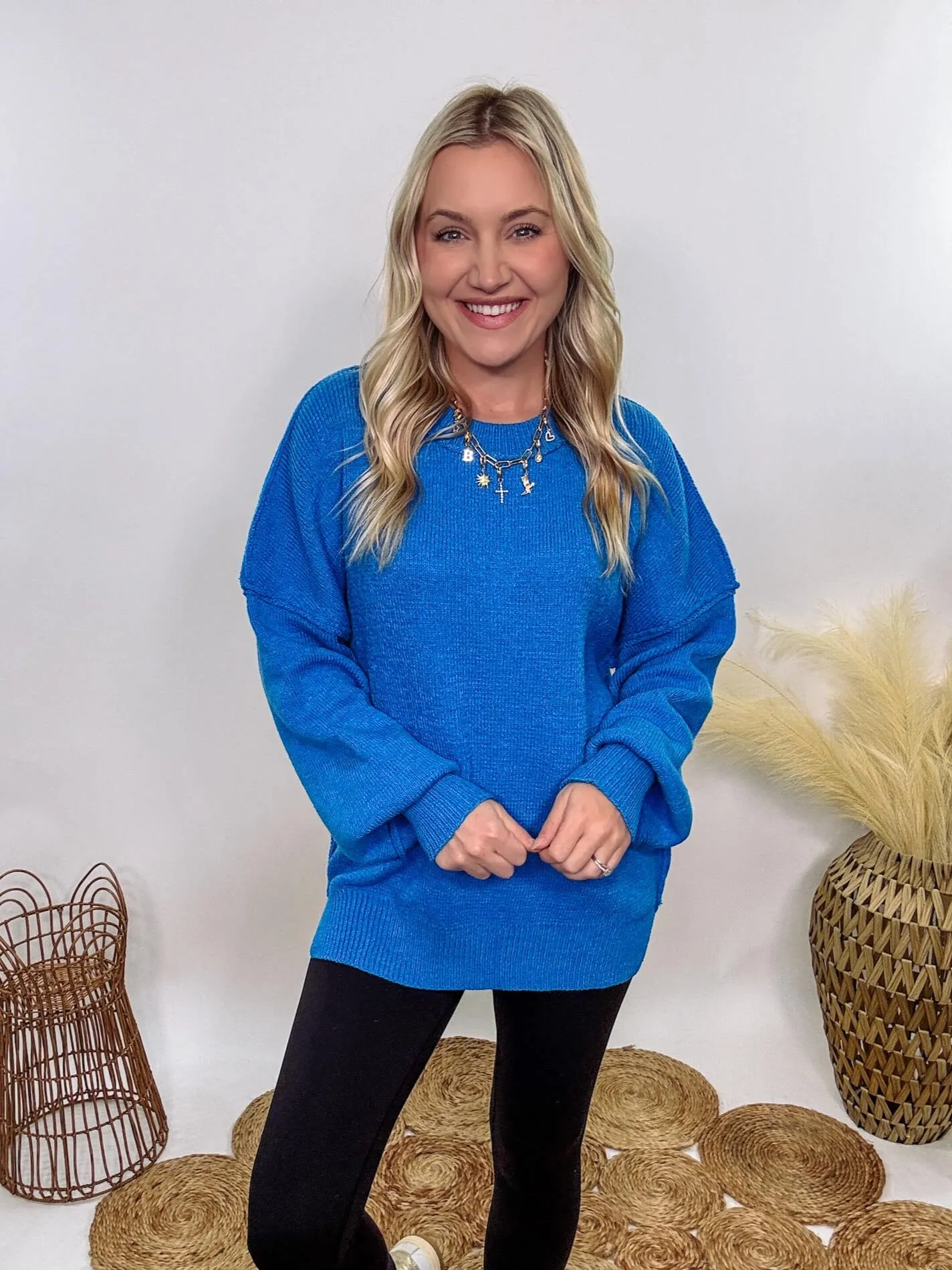 Ocean Blue Oversized Sweater