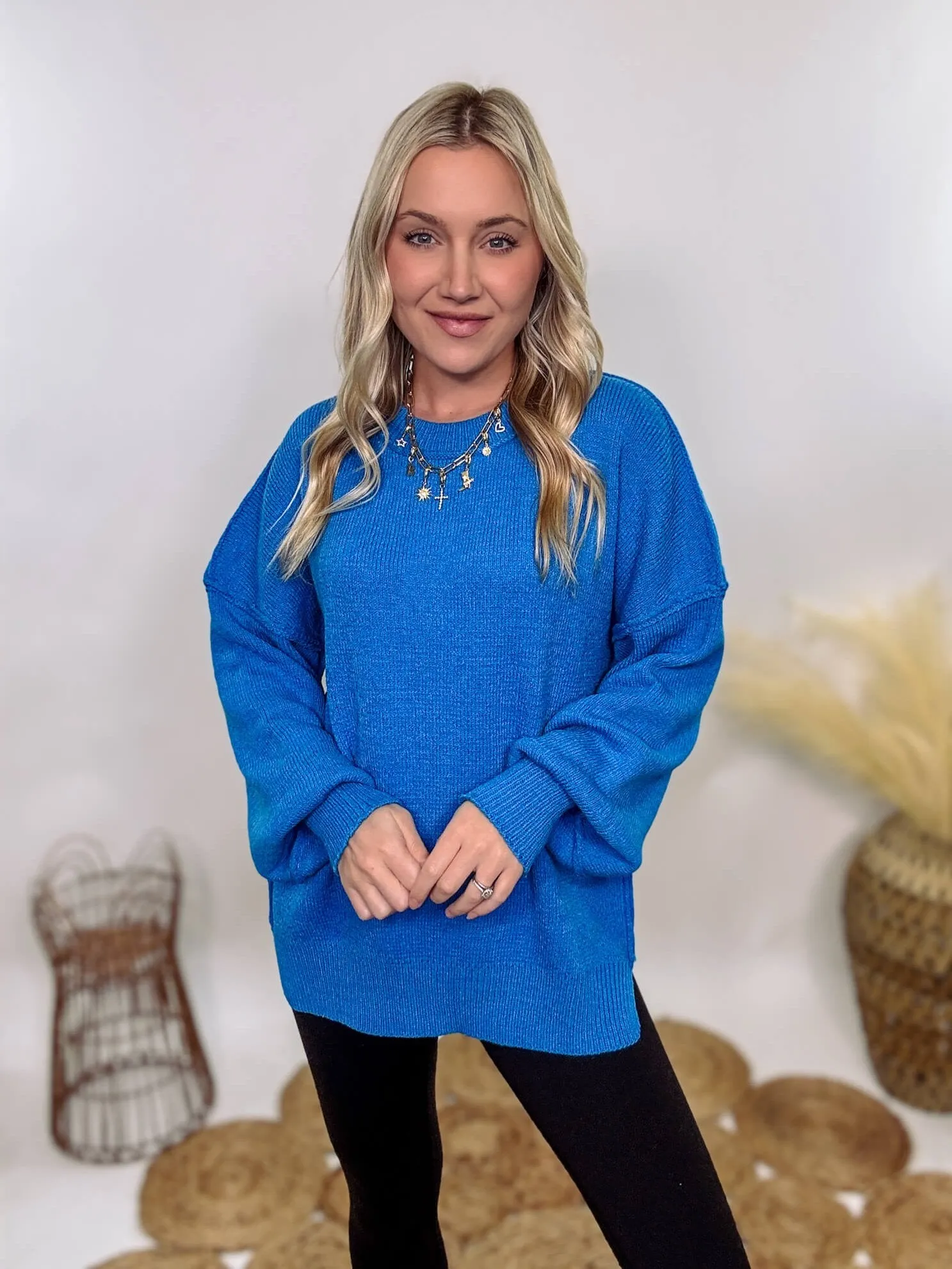 Ocean Blue Oversized Sweater
