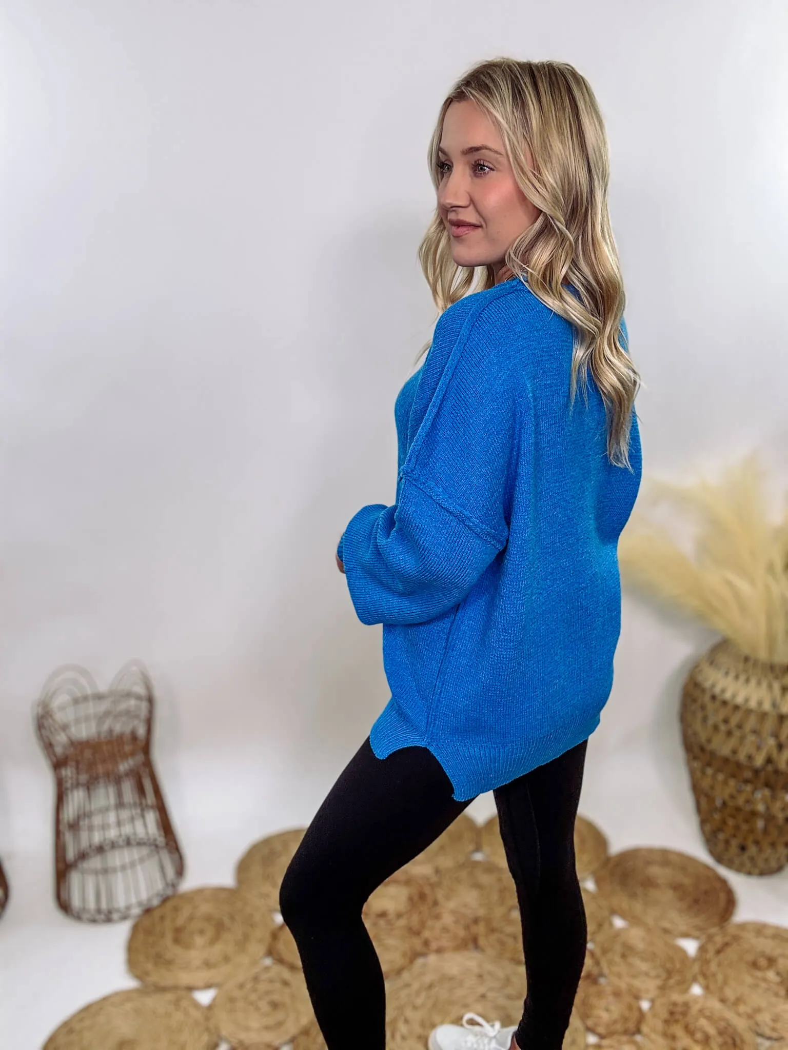Ocean Blue Oversized Sweater