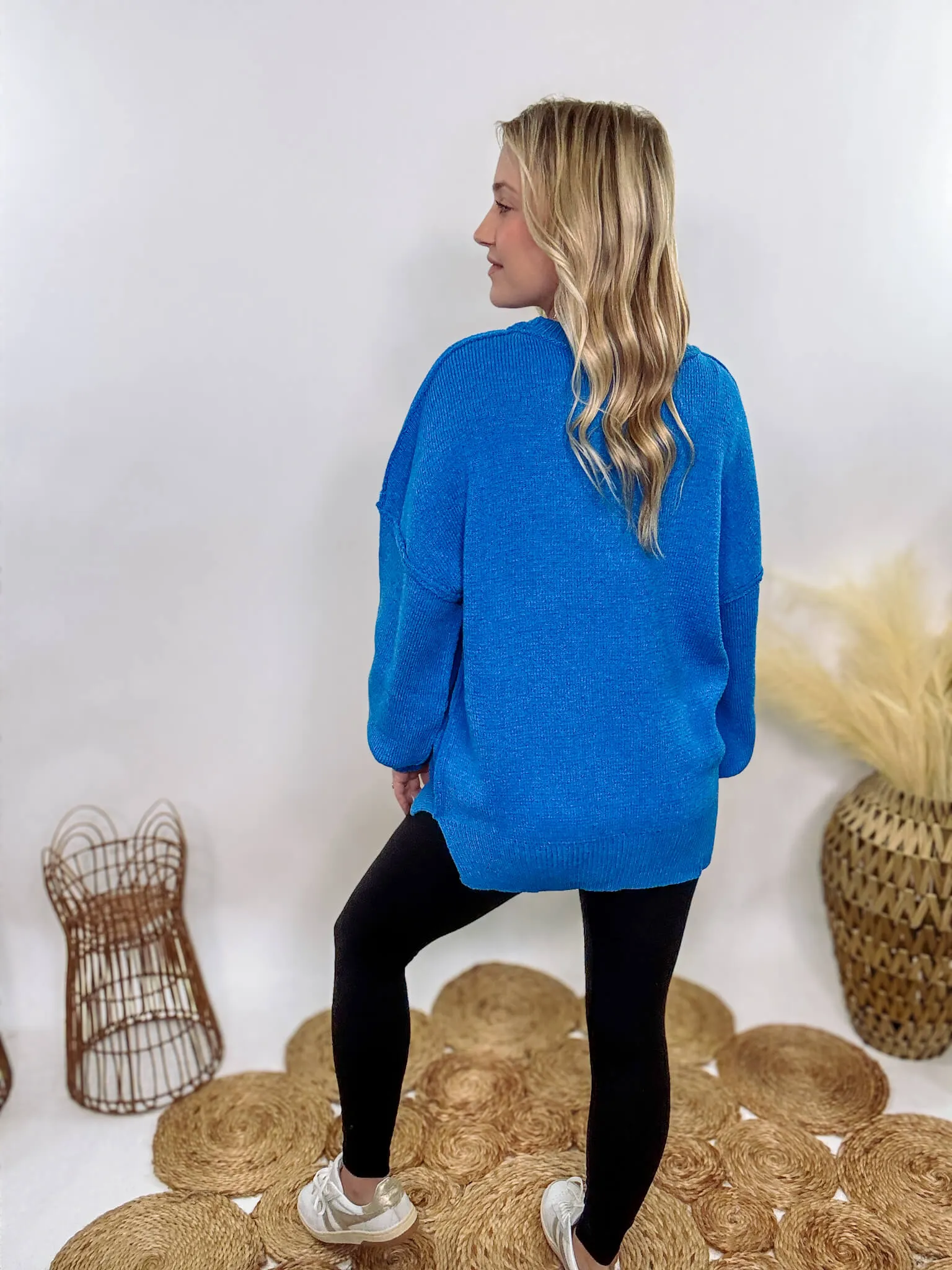 Ocean Blue Oversized Sweater