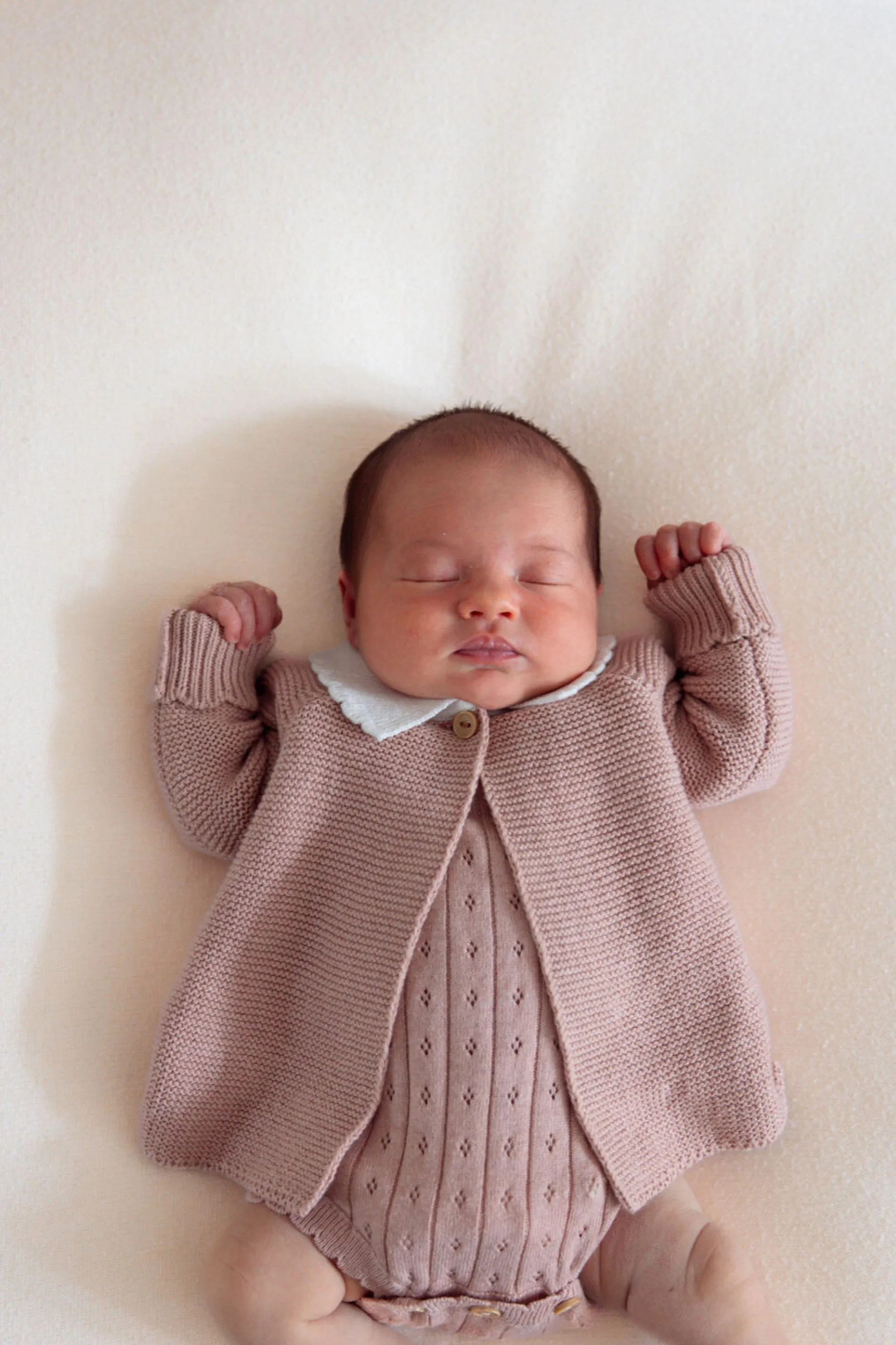 Organic Cotton Pointelle Knit Baby Bodysuit - Rose