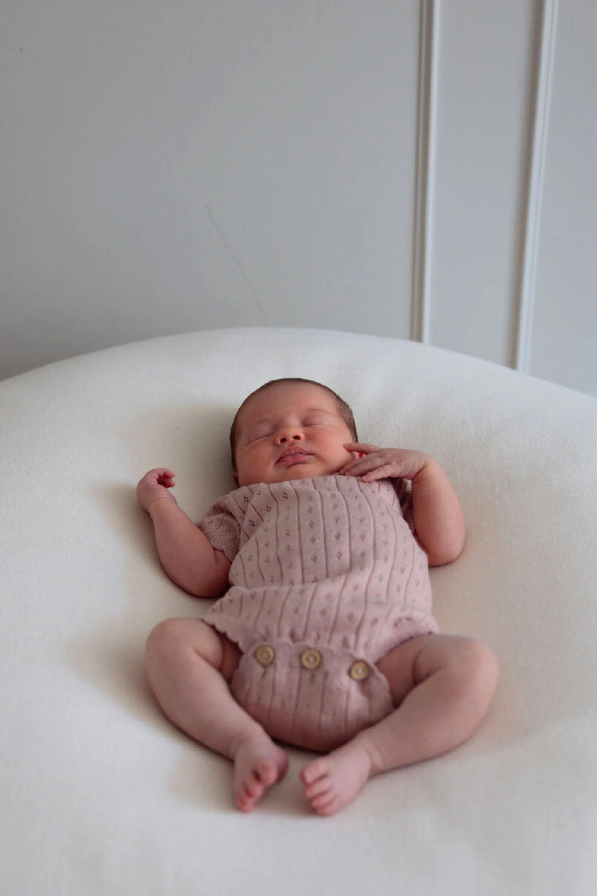 Organic Cotton Pointelle Knit Baby Bodysuit - Rose