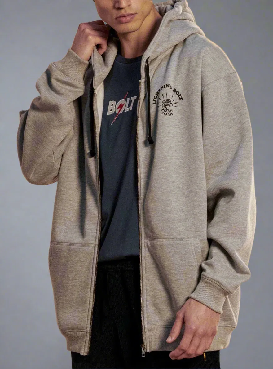 OVERSIZED ZIP HOODIE WITH FRONT AND BACK PRINT