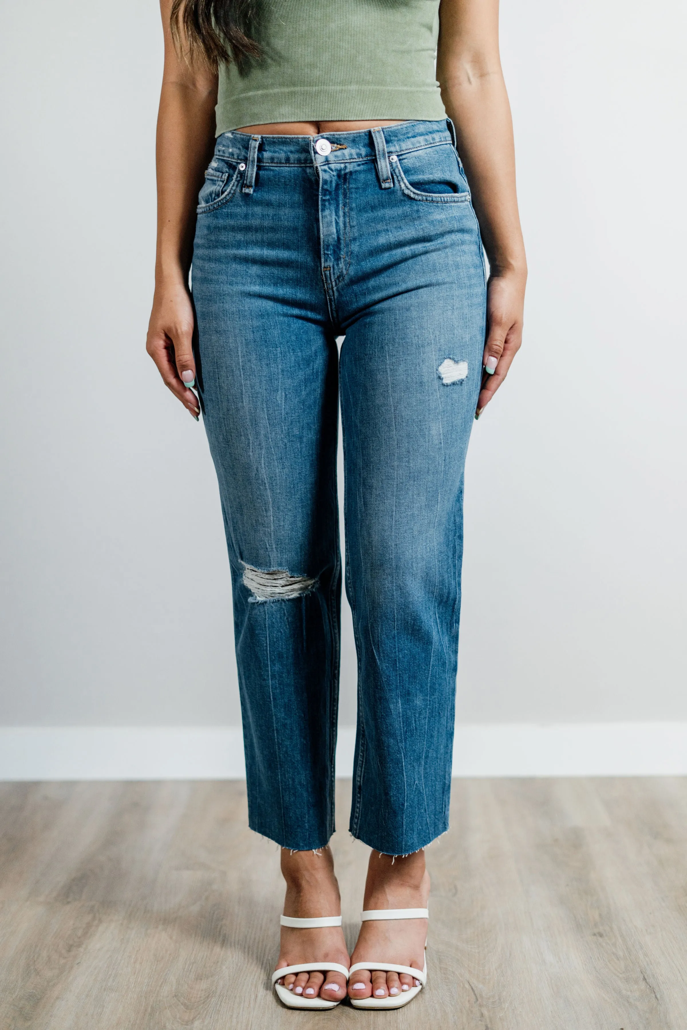 Penelope Cropped Straight Leg Jean