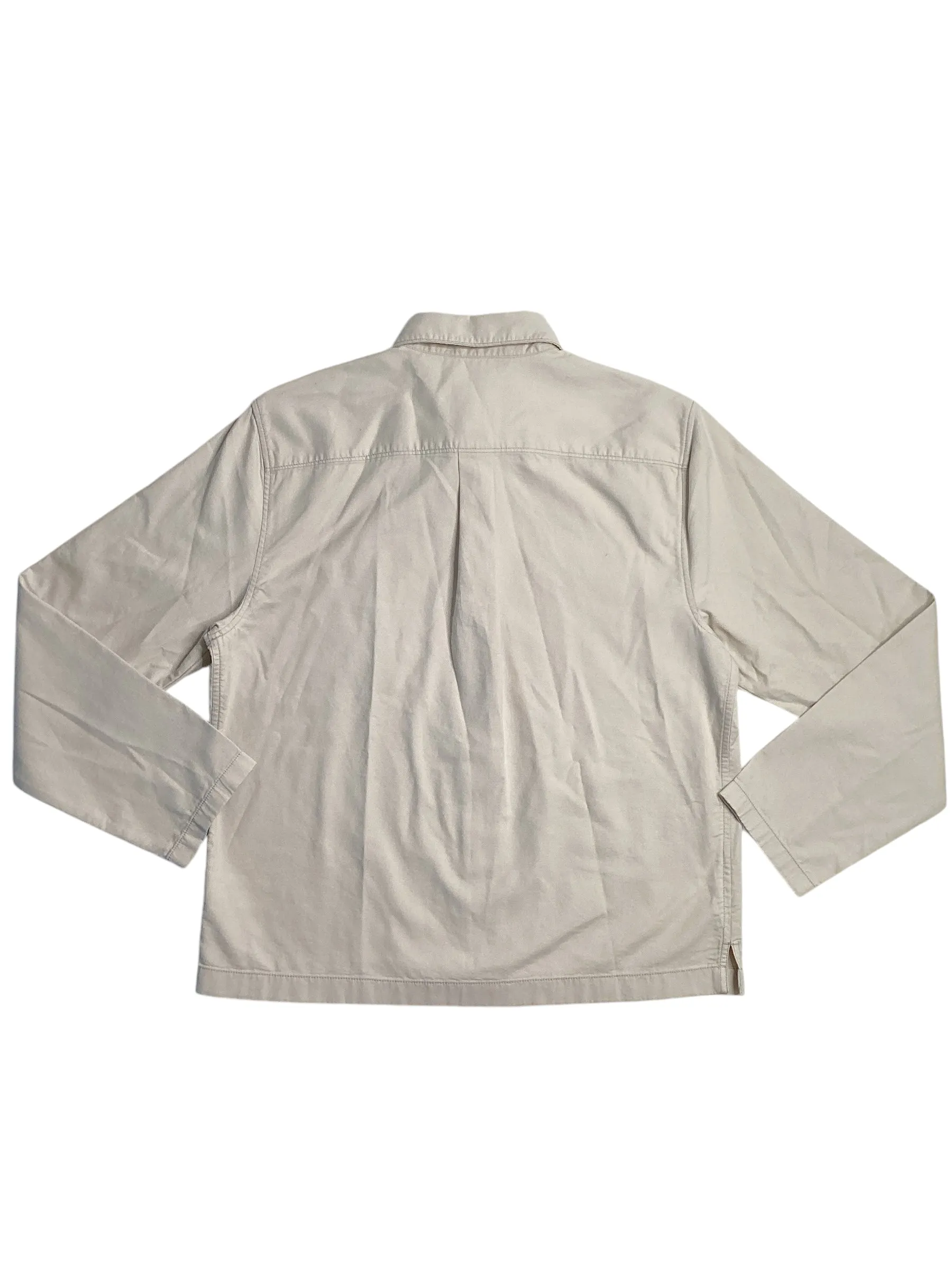 Perry Ellis Mens Beige Button Down Shacket Coat Beige Medium