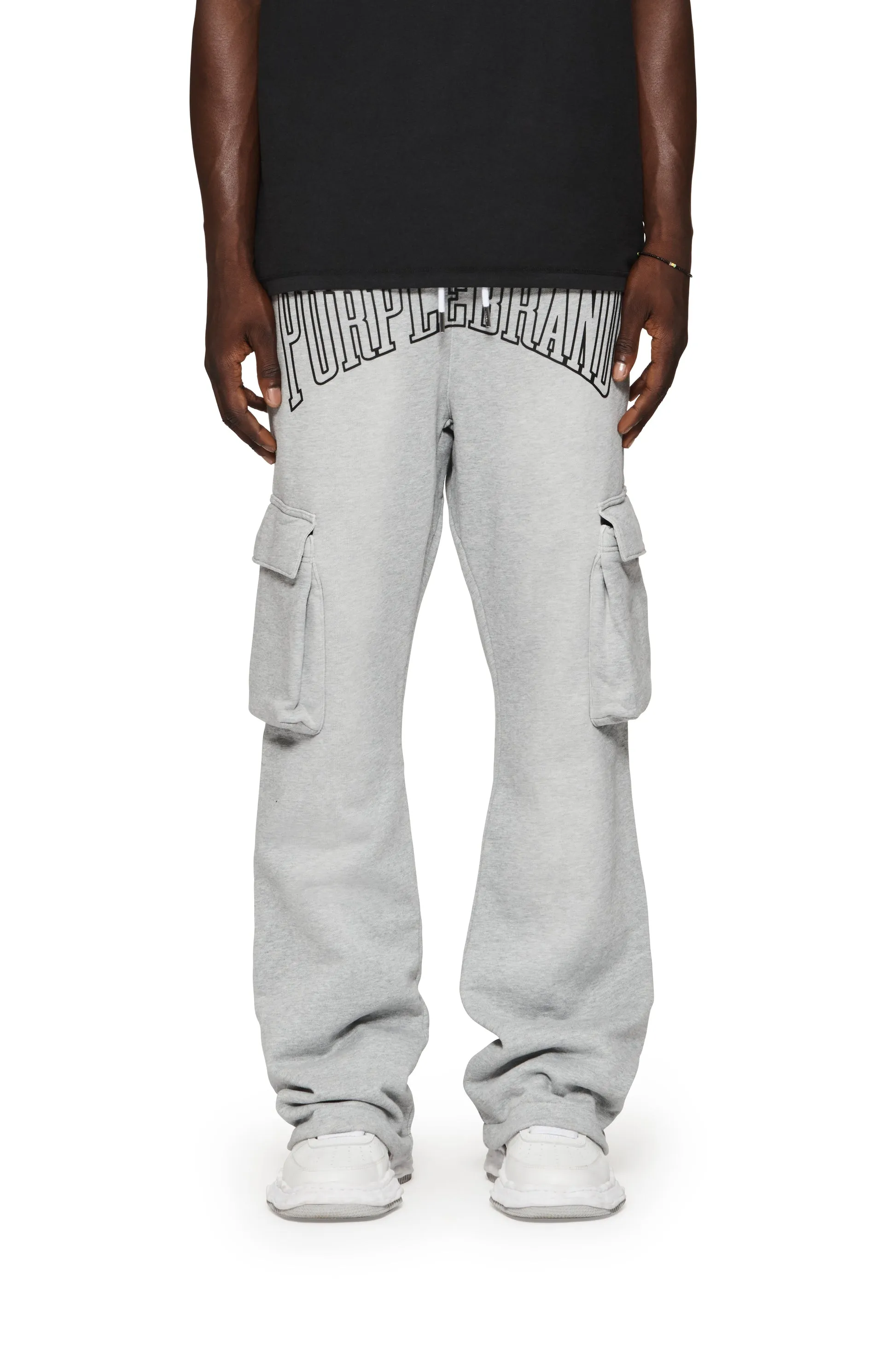 PURPLE BRAND P476 Mwt Fleece Flared Cargo Pants Mens Apparel