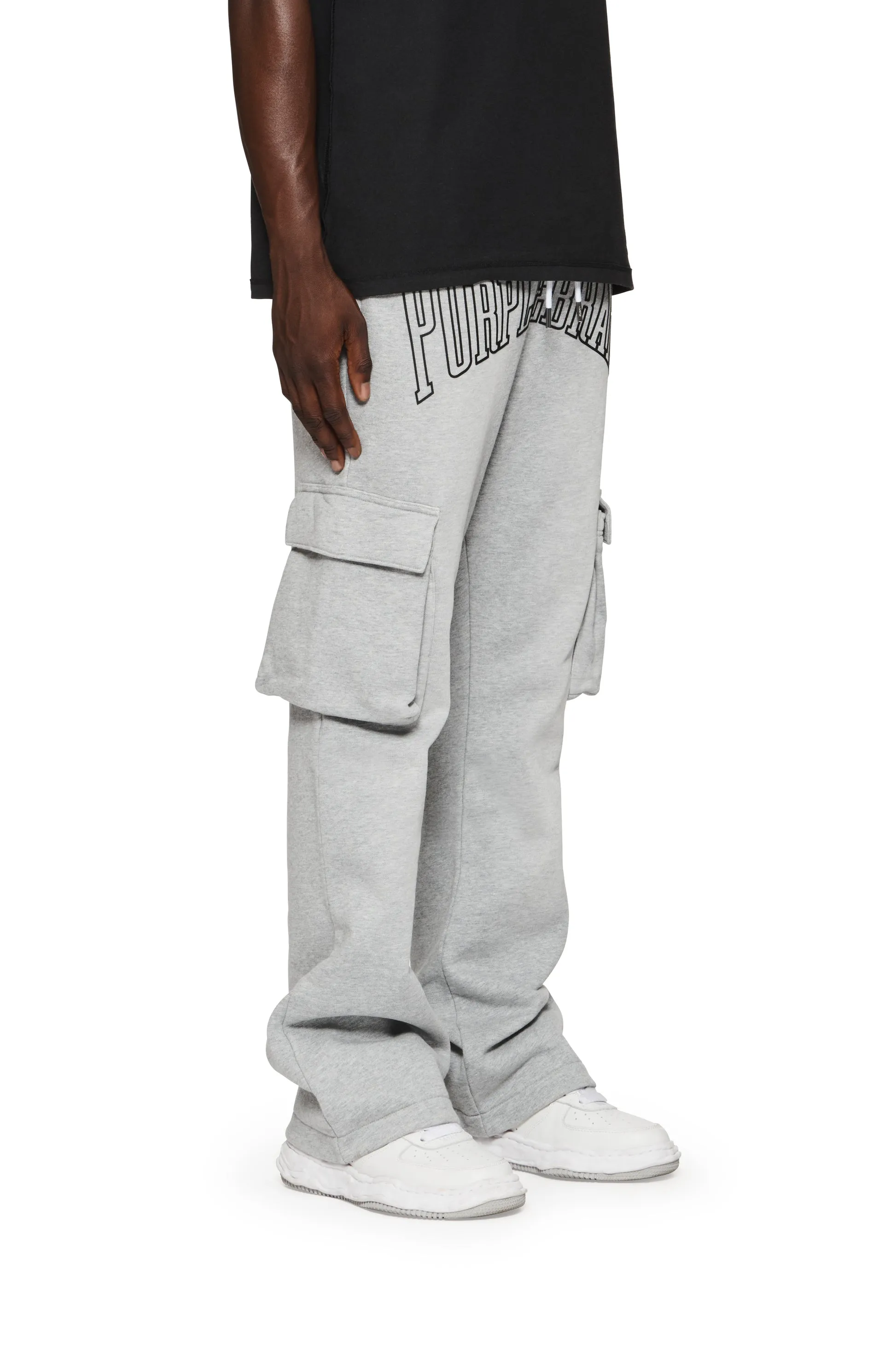 PURPLE BRAND P476 Mwt Fleece Flared Cargo Pants Mens Apparel
