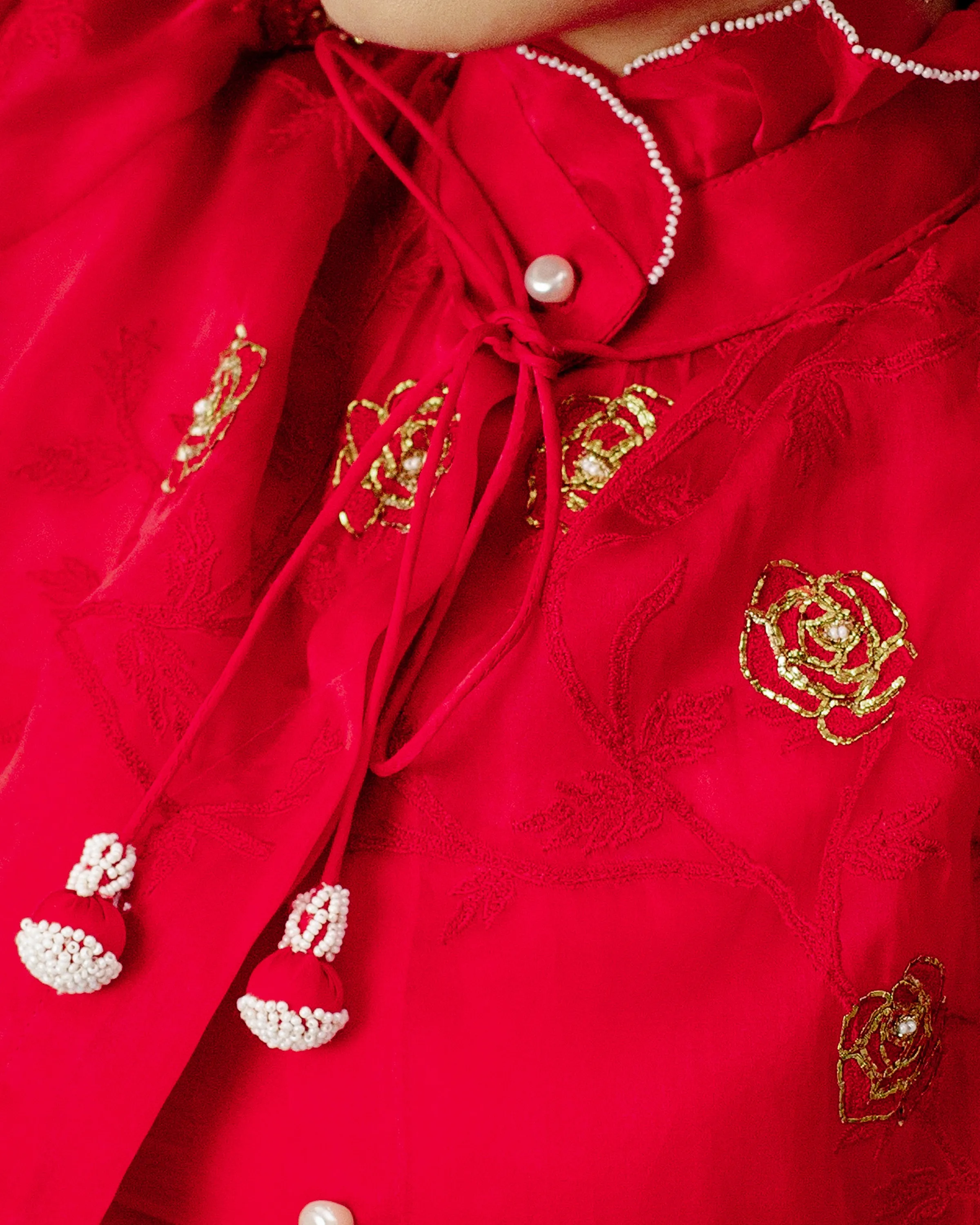 Red Rose Organza Pant