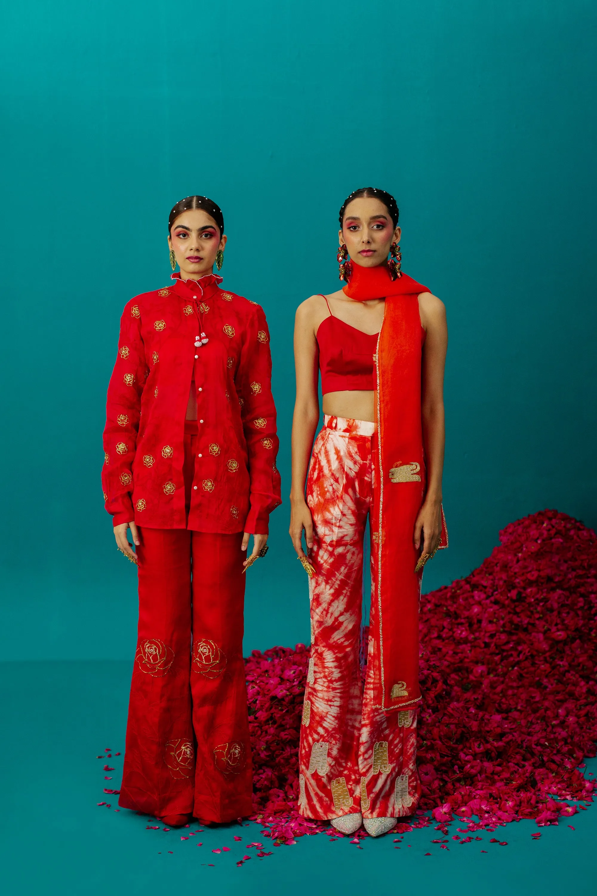 Red Rose Organza Pant