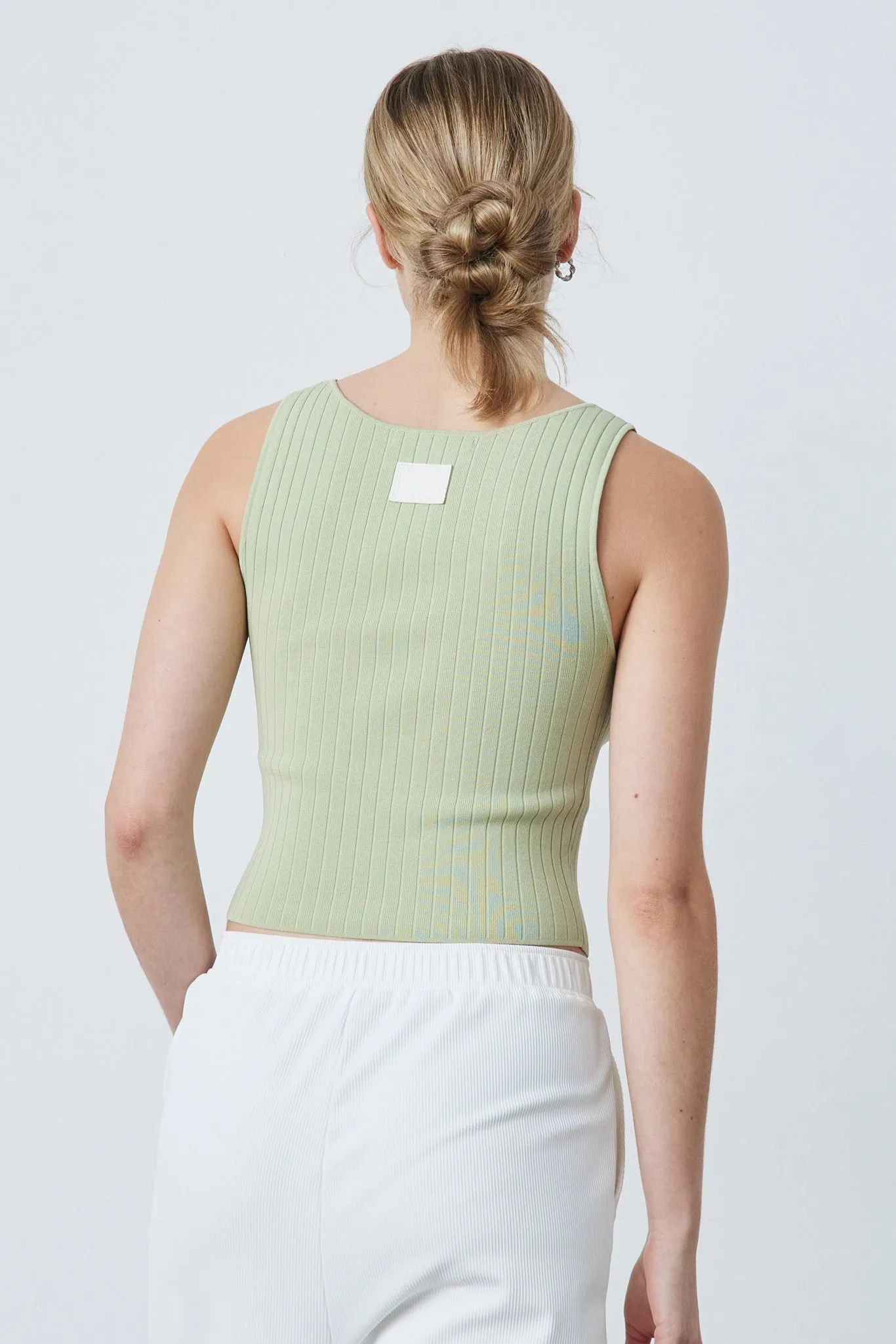 Ribbed Knit Cropped Tank Top