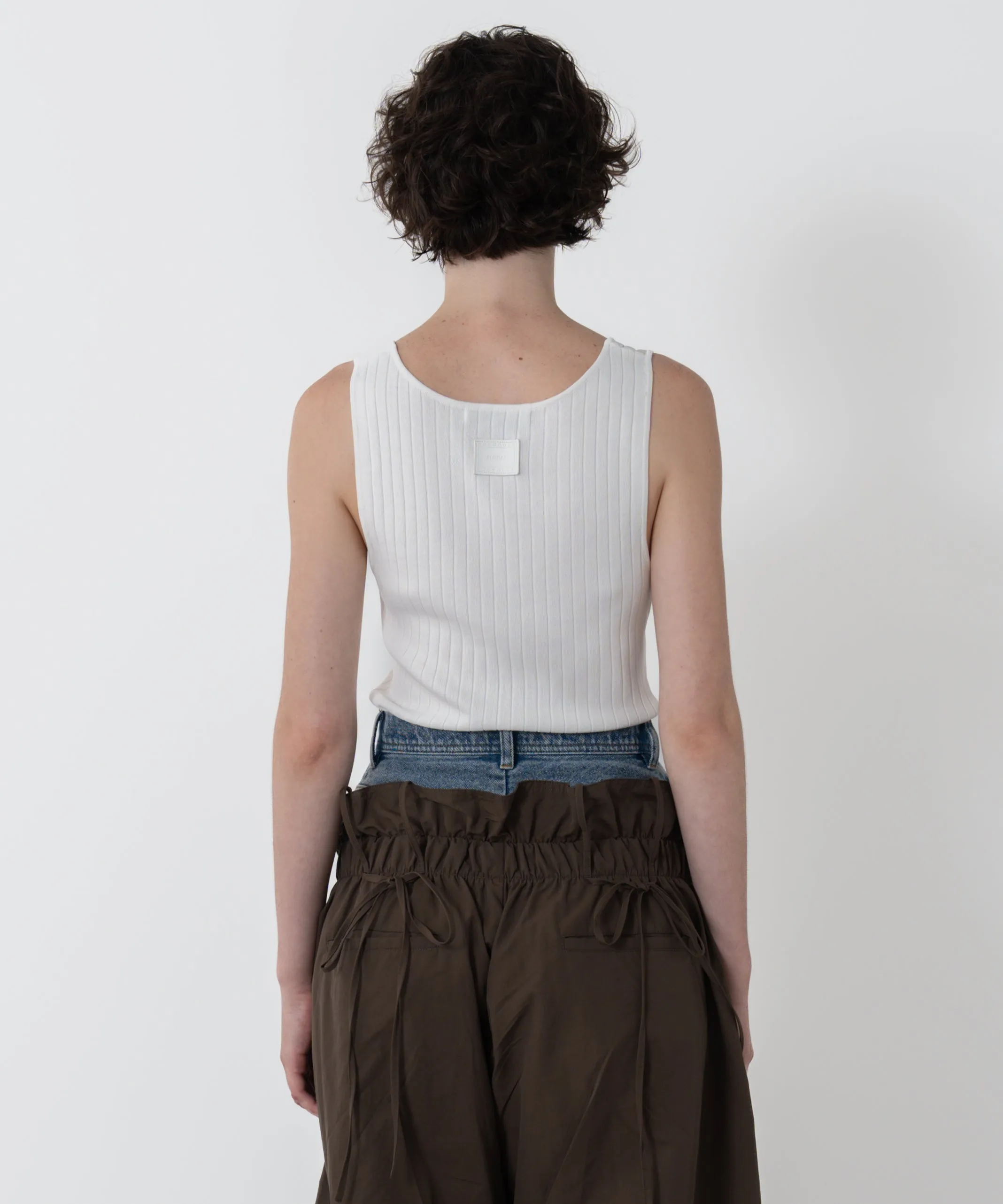 Ribbed Knit Cropped Tank Top